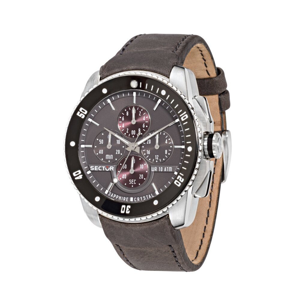 Sector Luxusuhr Herren Chronograph Quarz Uhr mit Leder Armband R3271903004