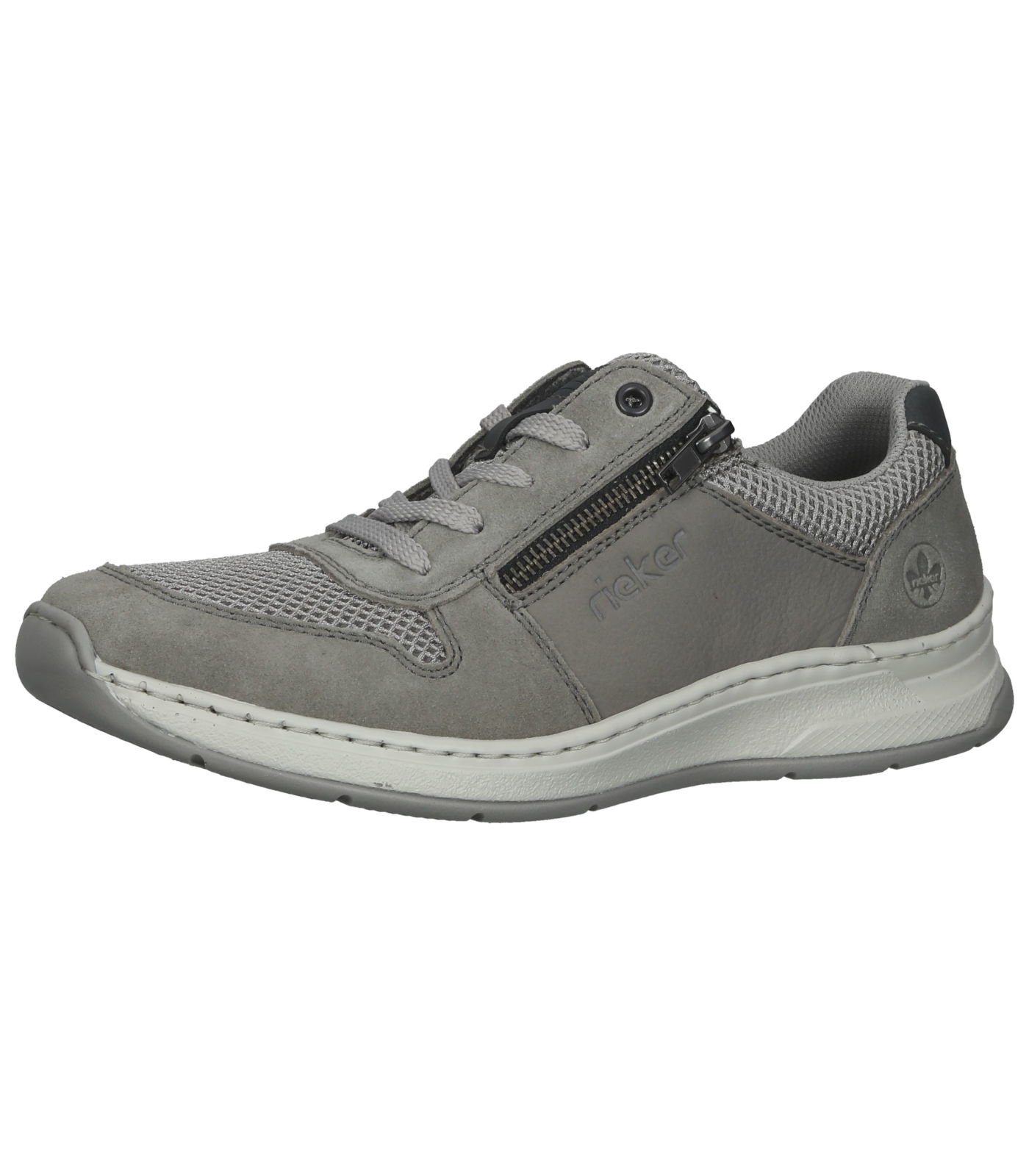 Rieker Sneaker Lederimitat/Mesh Sneaker hellgrau