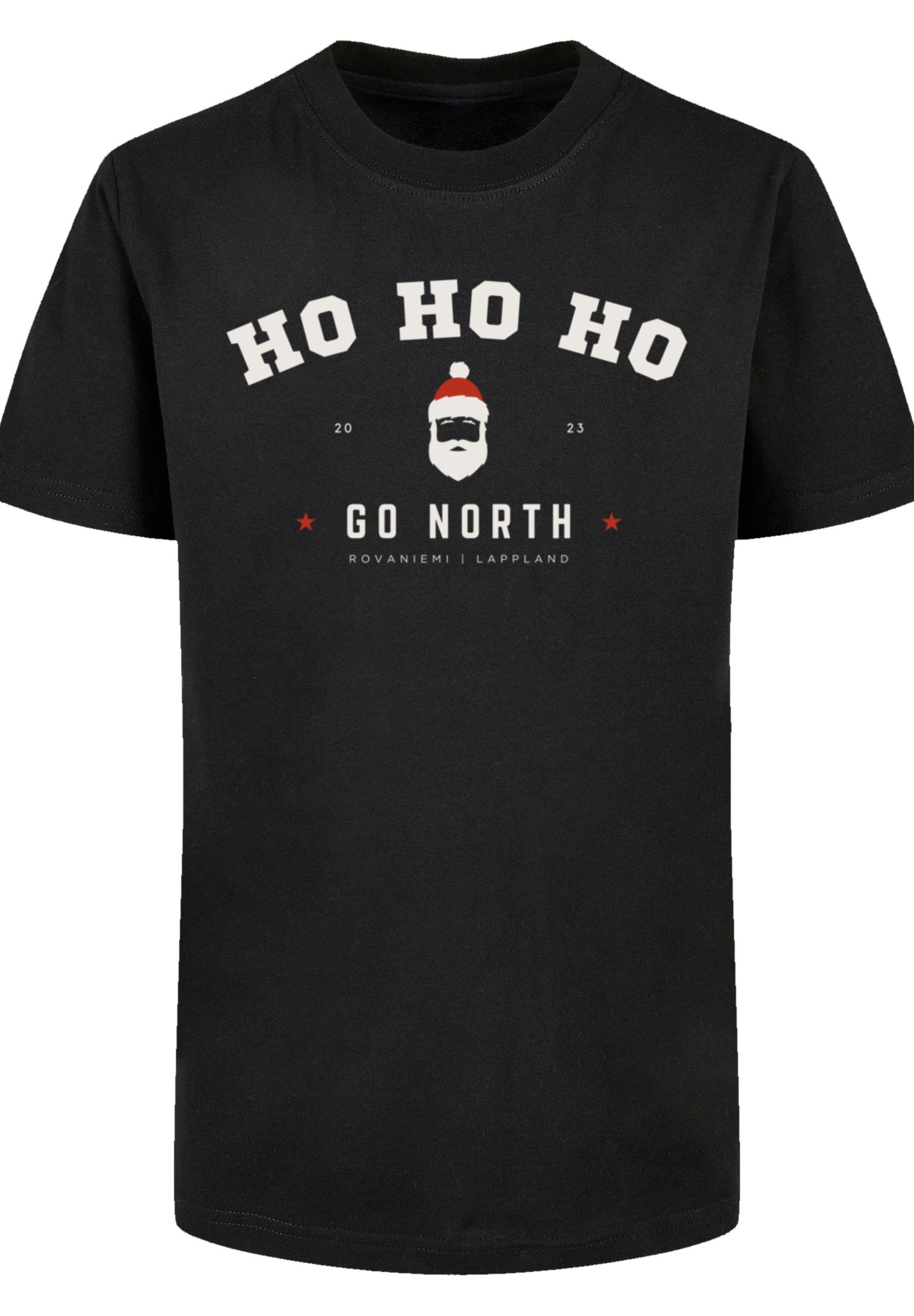 F4NT4STIC T-Shirt Ho Ho Claus Weihnachten, Geschenk, Logo Santa Ho Weihnachten schwarz
