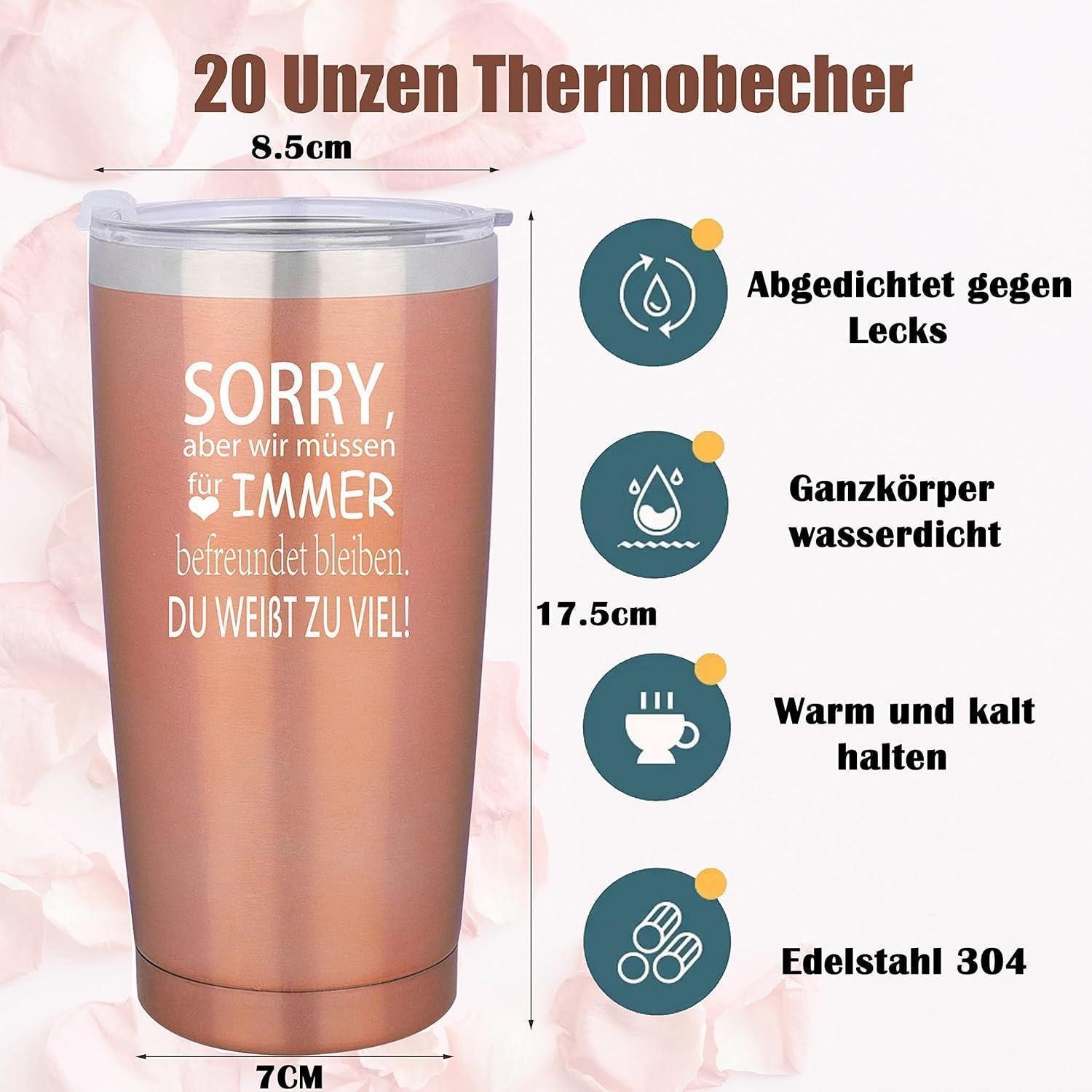 Merclix Thermobecher Geschenk für Freundin 20oz Travel Mug Lustig Weihnachten