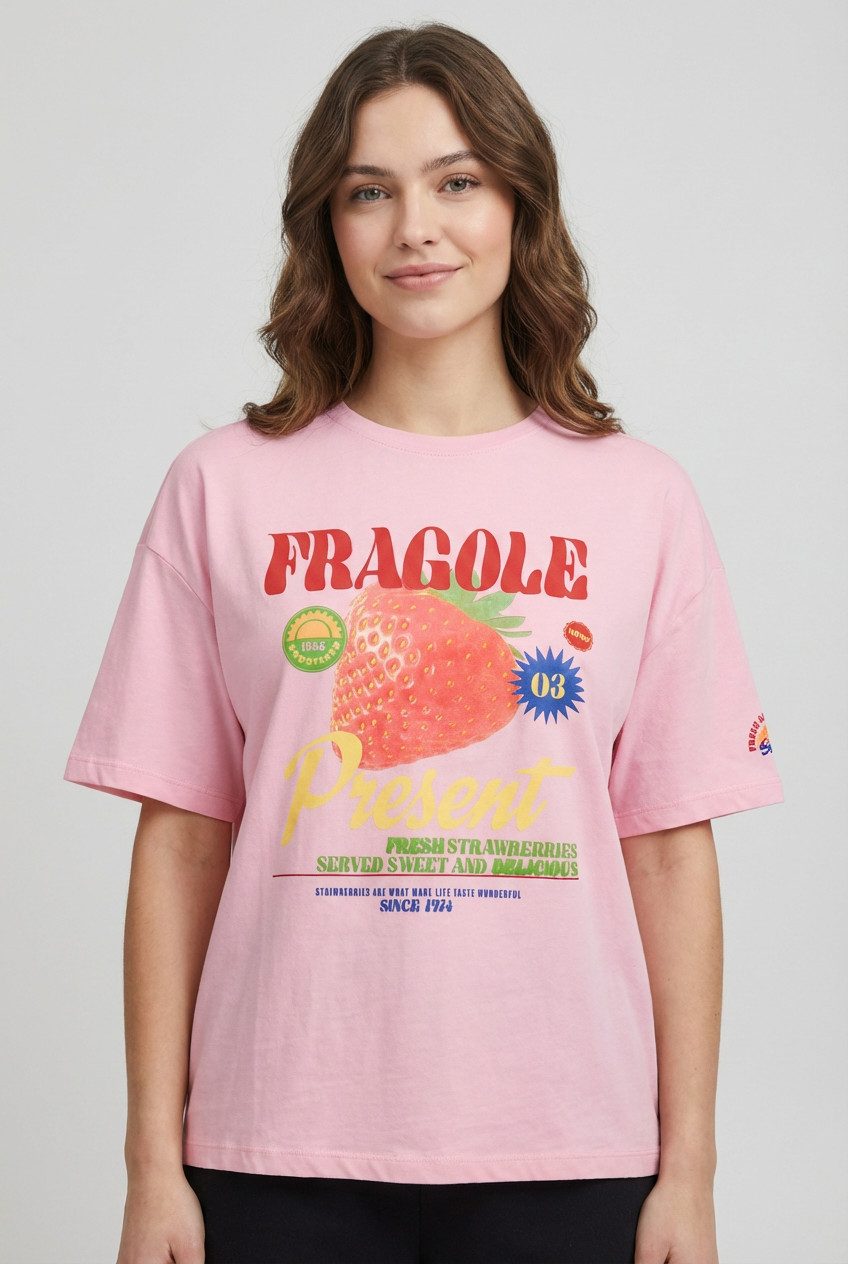 ONLY Kurzarmshirt ONLBOLETTE LIFE S/S TOP BOX CC JRS mit auffälligem Print