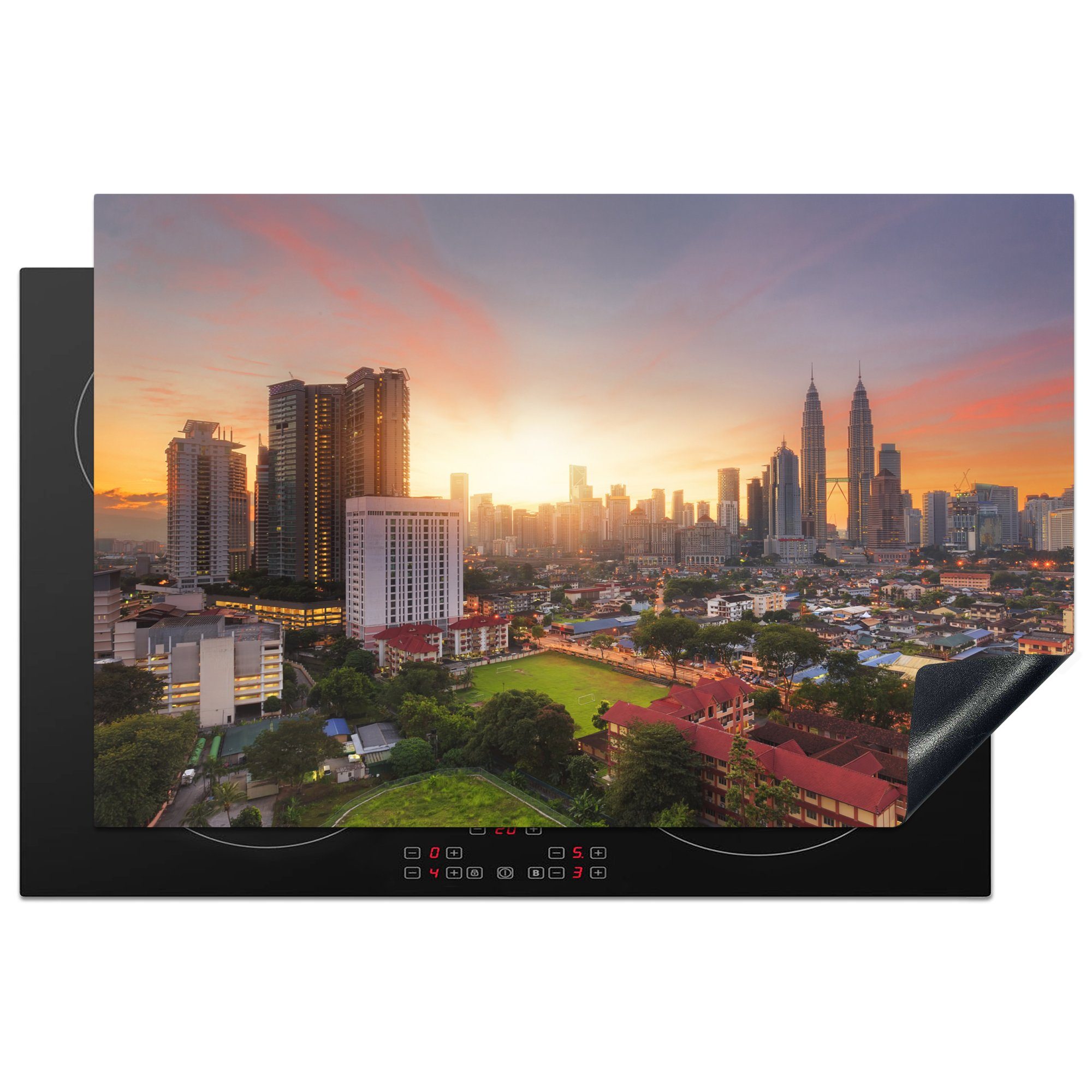 tlg), Lumpur, Herdblende-/Abdeckplatte Schutz Induktionskochfeld für Malaysia, küche, die Kuala Vinyl, 81x52 von cm, Skyline (1 MuchoWow Ceranfeldabdeckung