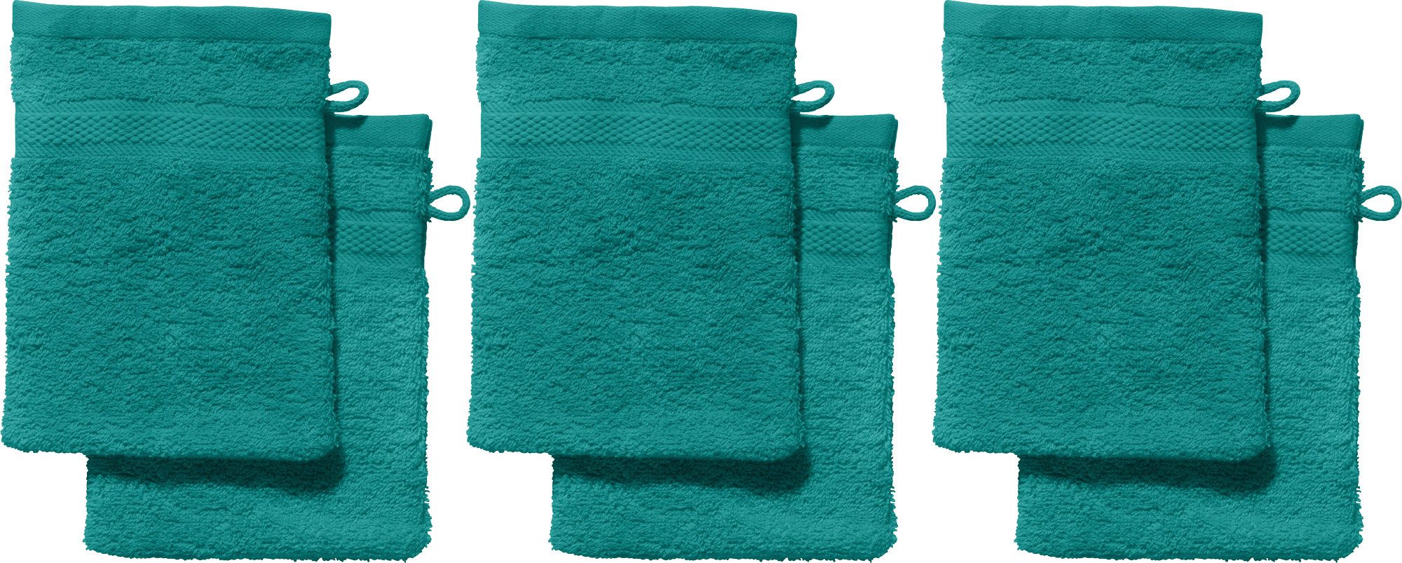 REDBEST Waschhandschuh Waschhandschuh "Chicago" 6er-Pack, Frottier, Walk-Frottier Uni