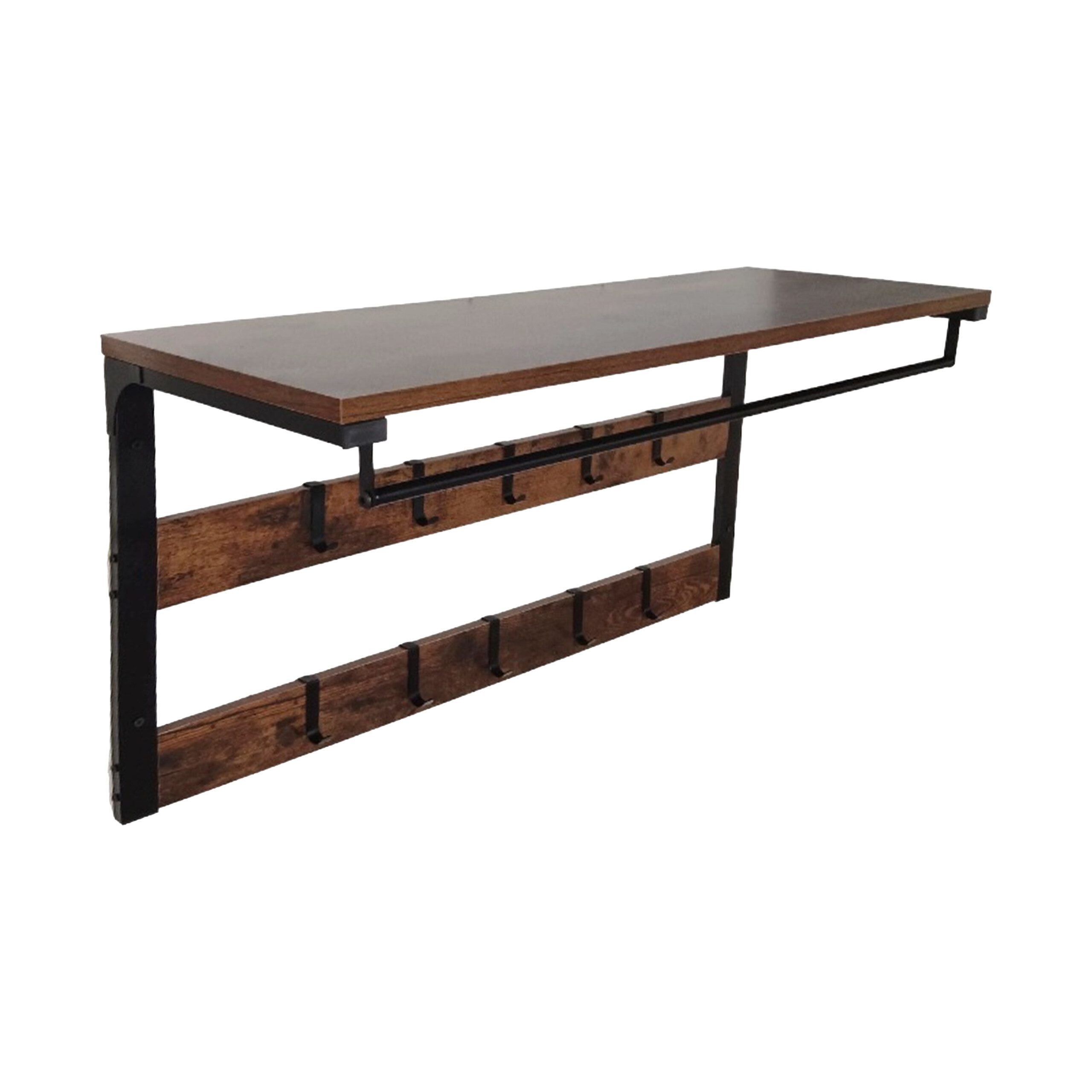 relaxdays Wandgarderobe mit 10 Haken & Ablage