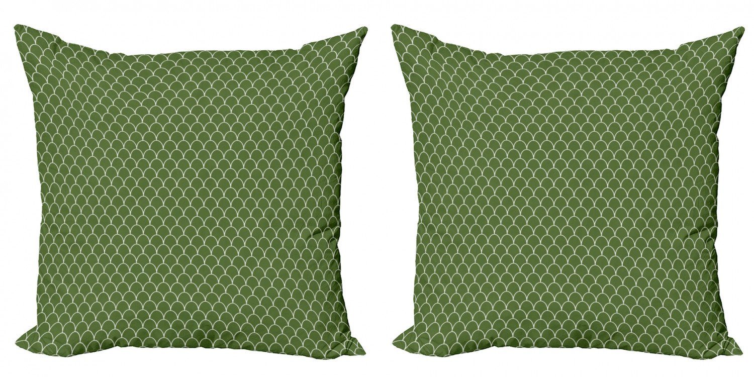 Kissenbezüge Accent Modern Form Geometrische Doppelseitiger Stück), Grün wellige (2 Digitaldruck, Abakuhaus