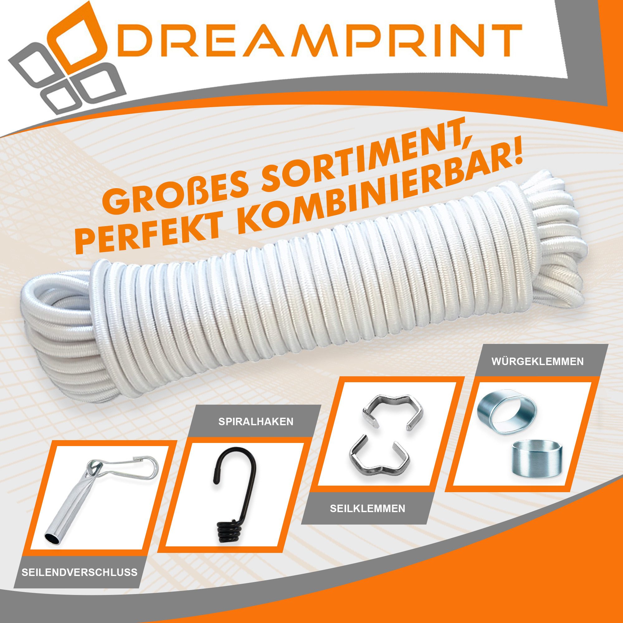 Dreamprint Seil 100x Seilklemmen Set 8mm Pressklemmen, Würgeklemmen, Tauwerkklemme
