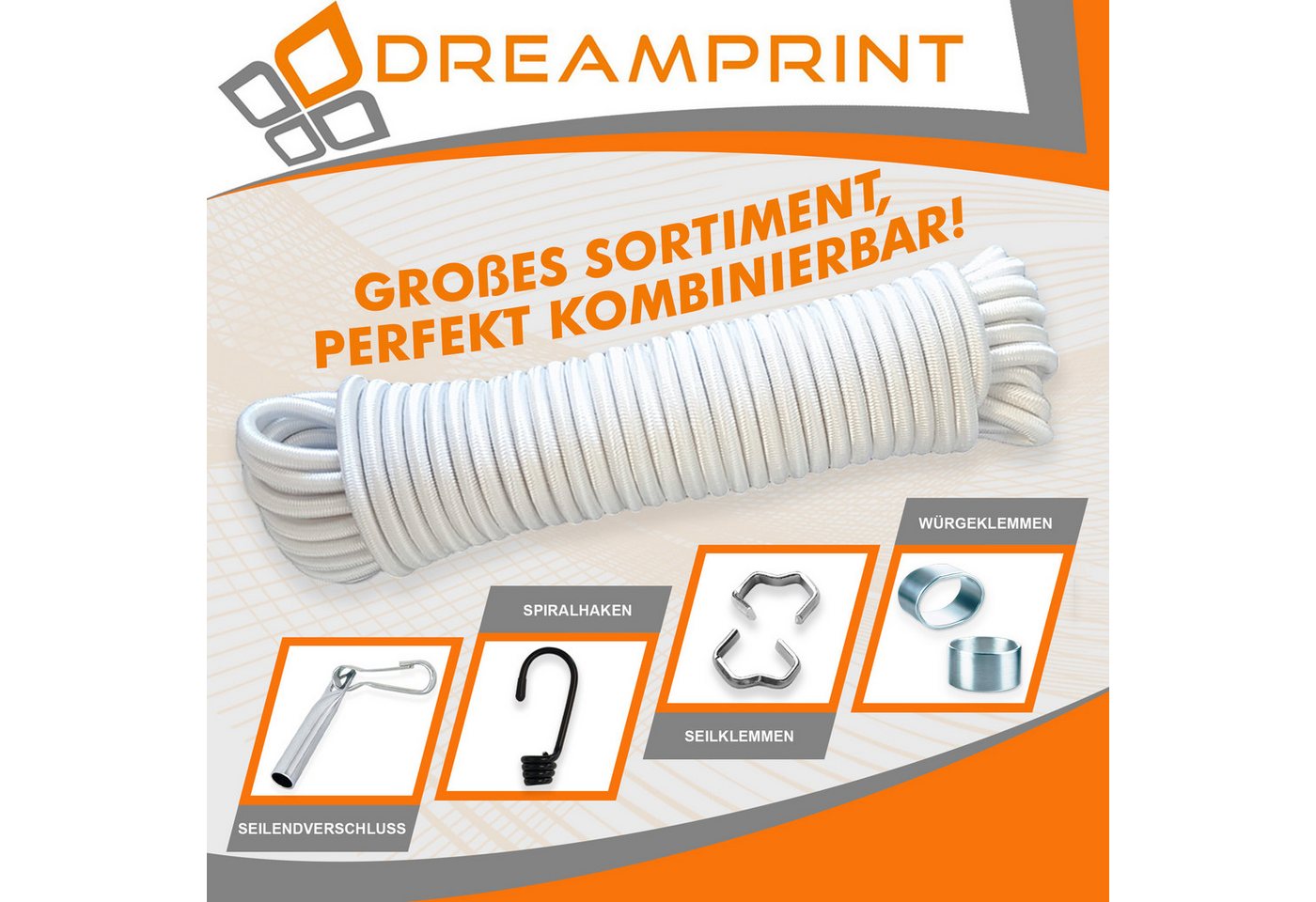 Thumbnail - Dreamprint 10x Seilklemmen Set 10mm Pressklemmen, Würgeklemmen, Tauwerkklemme Seil