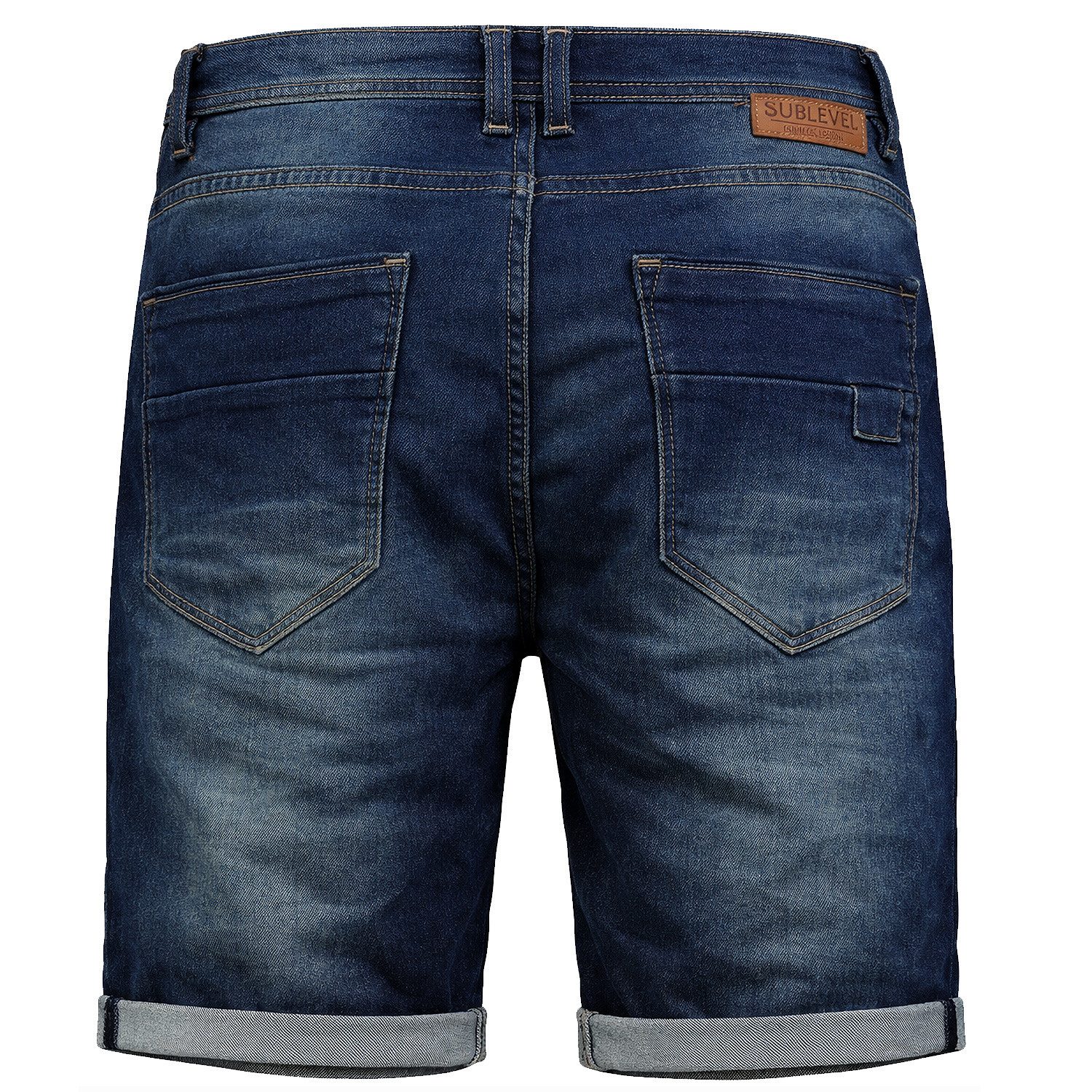 SUBLEVEL Shorts Herren Sweat Denim Bermuda Shorts Sommer Freizeit Hose Elastisches Material, Bewegungsfreundlich, Leichtes Material