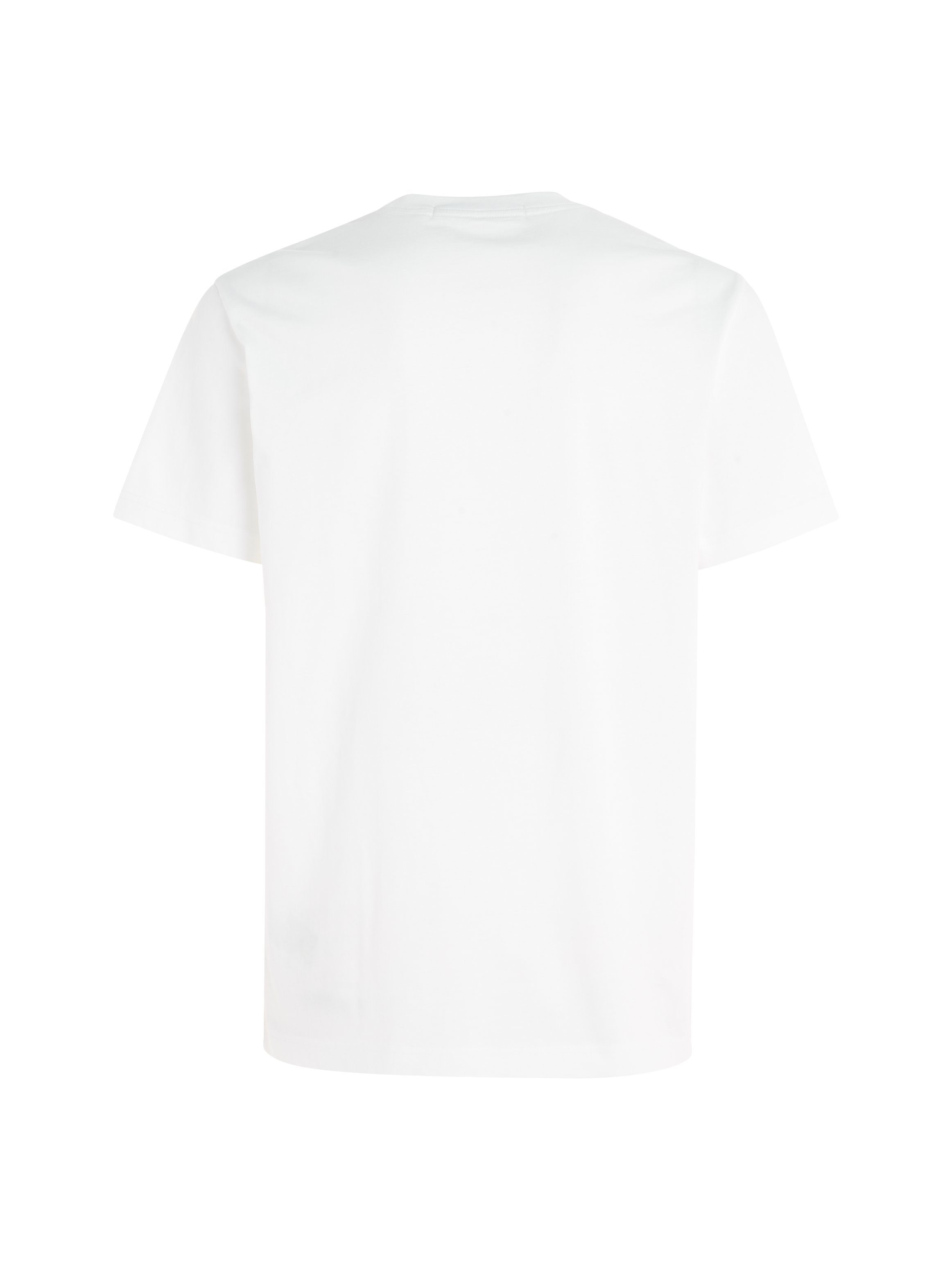 Calvin Klein Jeans T-Shirt CK TEE EMBRO White mit Bright BADGE Logopatch