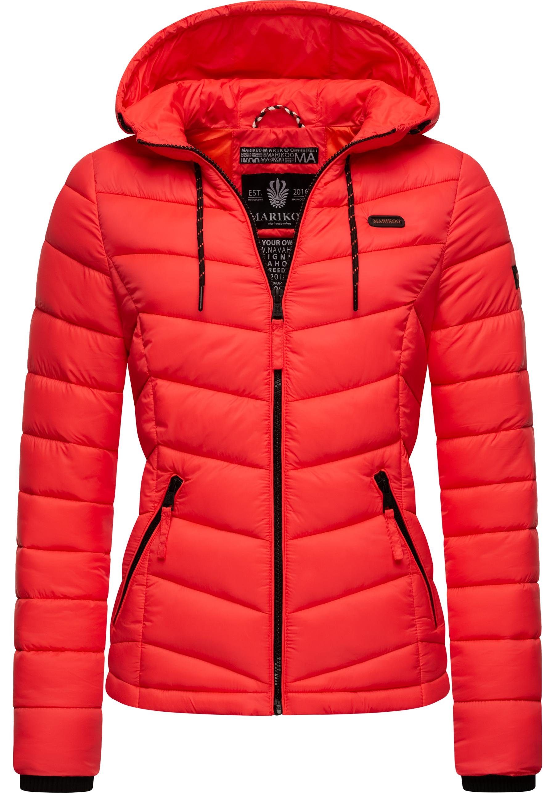 Steppjacke Kapuze mit Marikoo ultraleichte Übergangsjacke Kuala neonorange