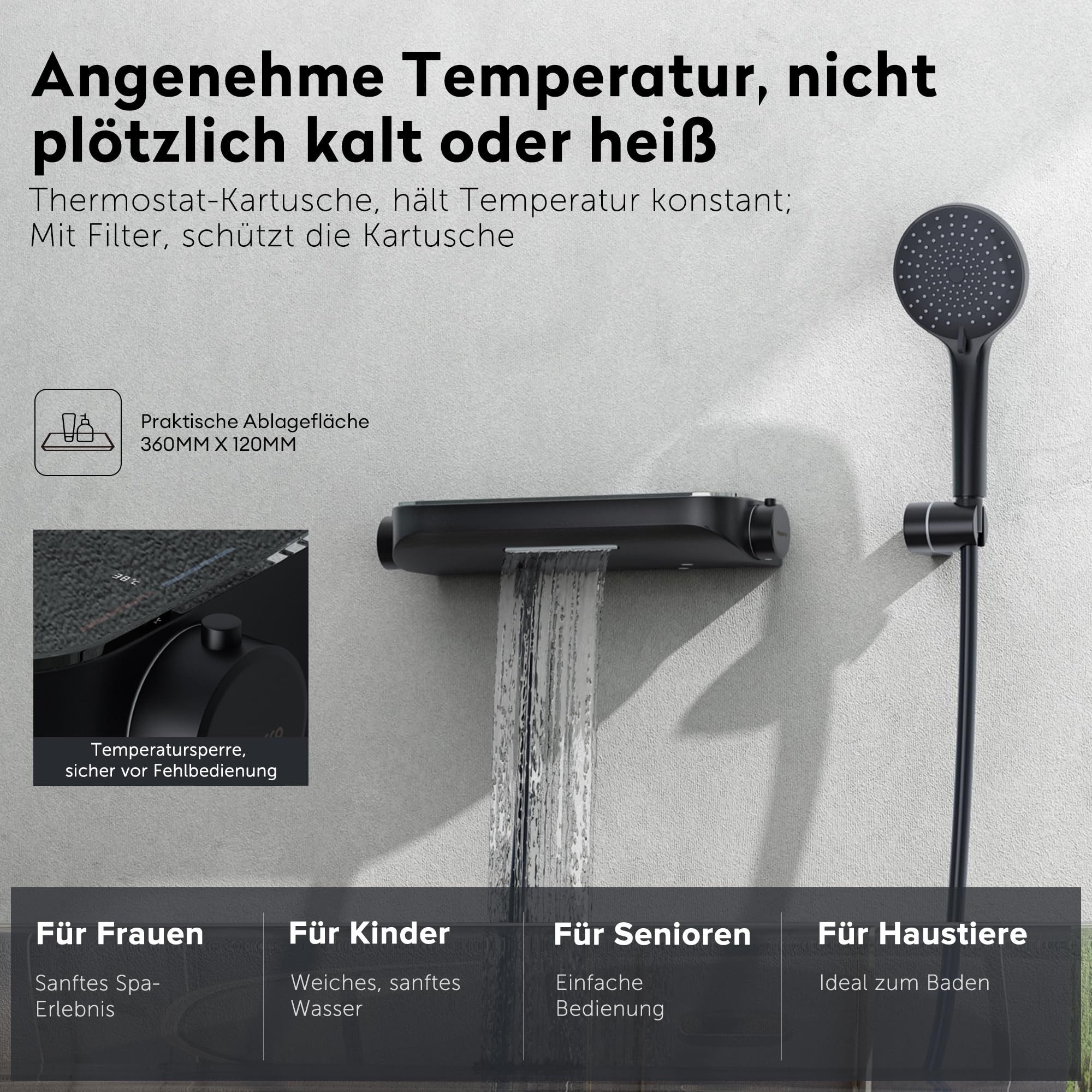 doporro Wannenarmatur Badewannenarmatur mit Handbrause Armatur mit Dusche D günstig online kaufen