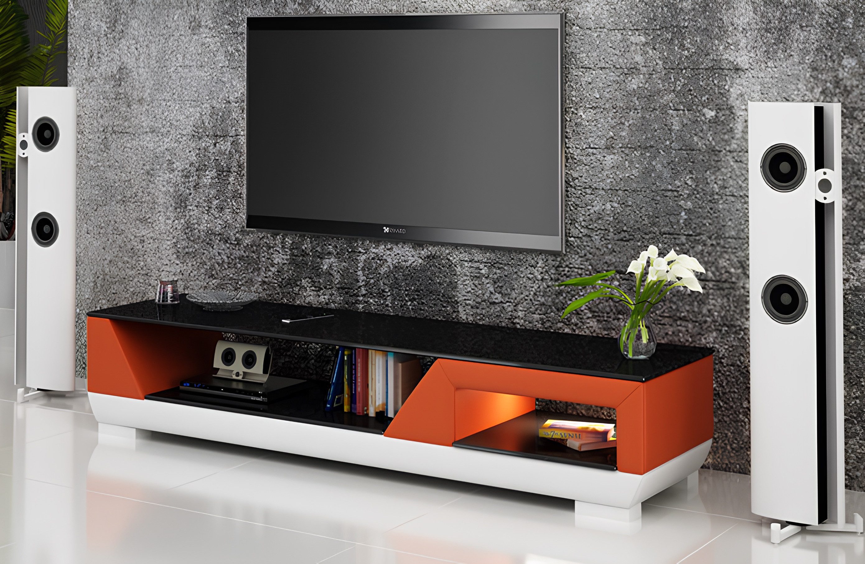 Xlmoebel Lowboard Elegantes Sideboard mit Ledereinsatz und modernem Design (1 St., Sideboard), Hergestellt in Europa