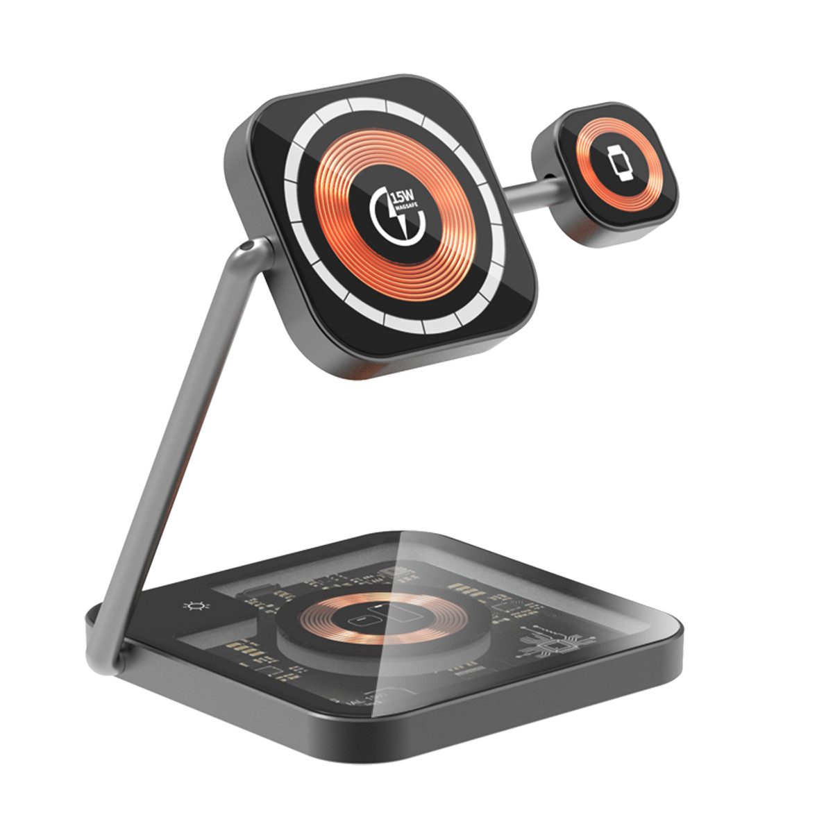Faltbares Kabelloses 4 in 1 Wireless Charger Ladegerät Induktions-Ladegerät