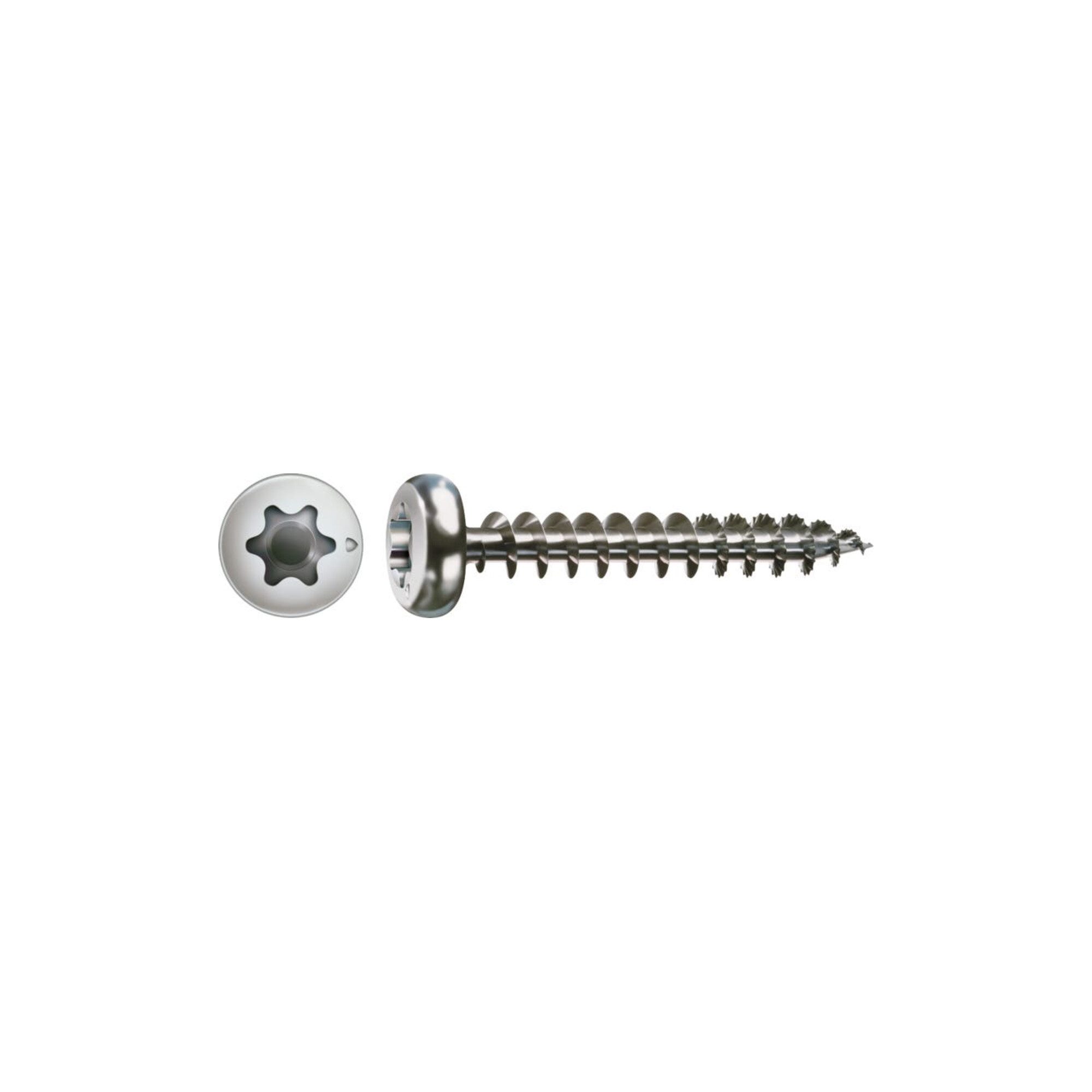 SPAX Holzbauschraube Spax Edelstahl 3 x 20 mm Halbrundkopf T-STAR plus Vollgewinde S-Spitze