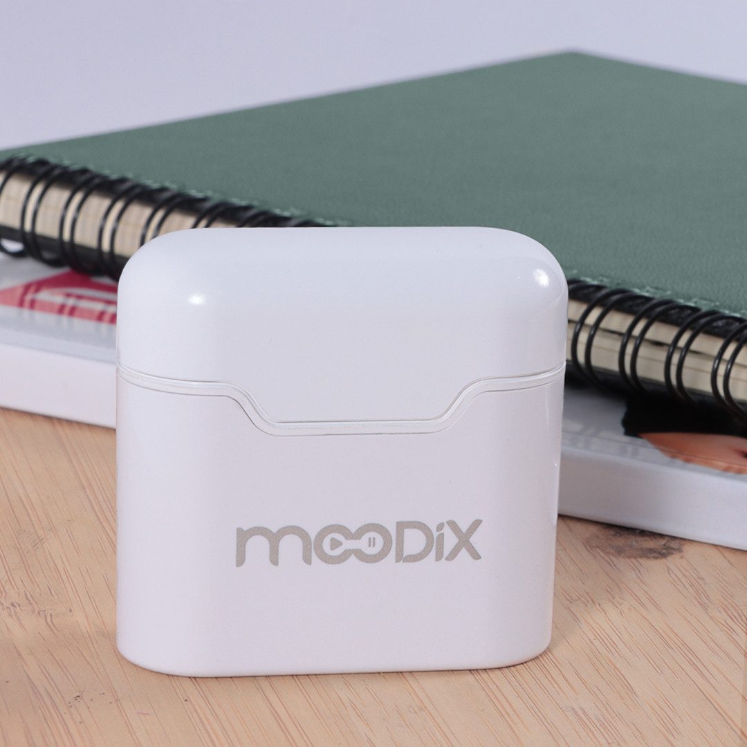 Moodix KI23KT03 Bluetooth Ohrhörer, Weiß wireless In-Ear-Kopfhörer