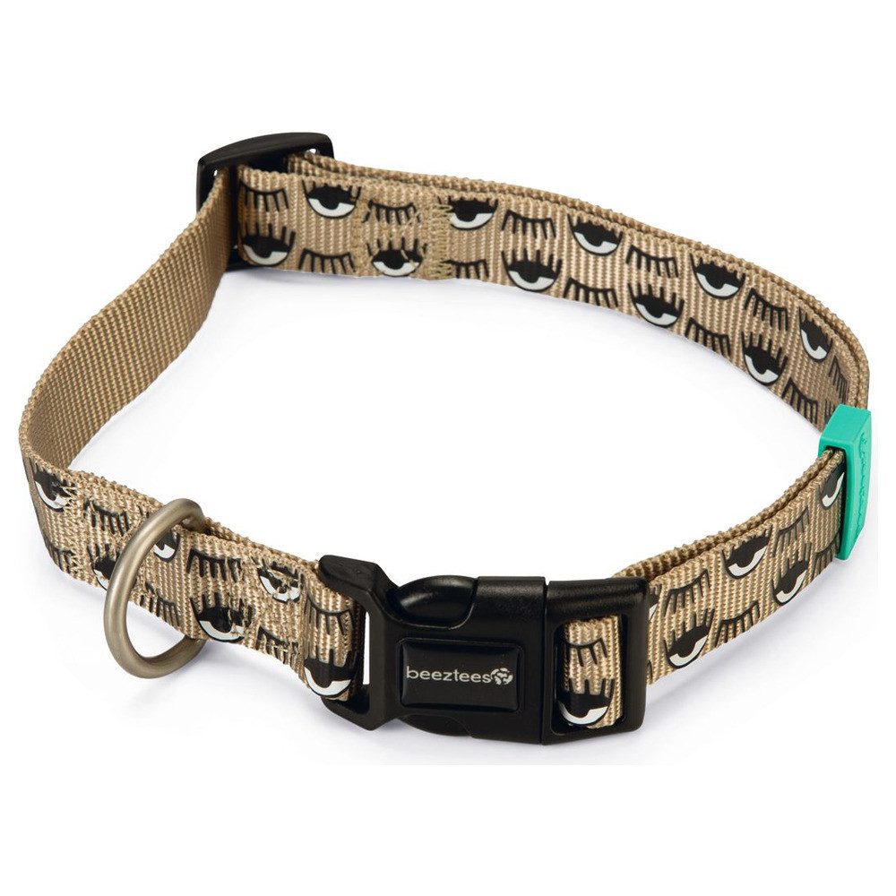 Beeztees Hunde-Halsband Hundehalsband Eyes Nylon beige