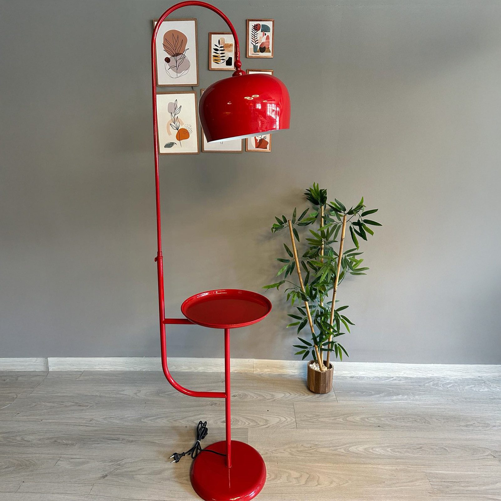 Bamyum Stehlampe Rote Stehleuchte Moderne Metallleuchte mit Beweglichem Kop günstig online kaufen