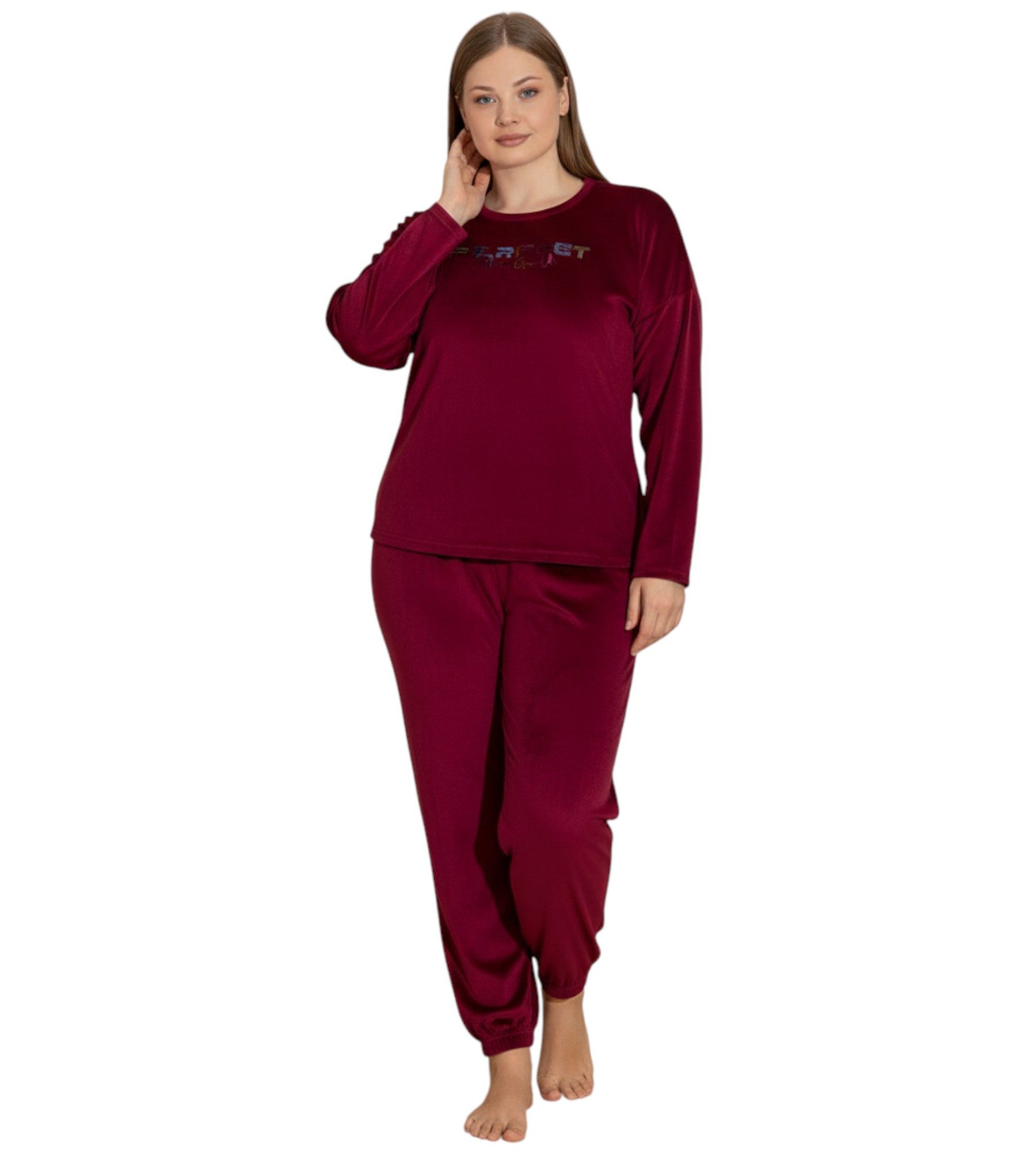 fashionshowcase Schlafanzug Damen Hausanzug aus Samt günstig online kaufen