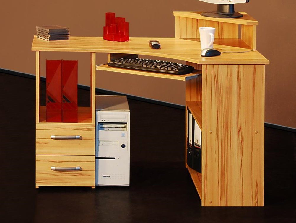 Eckschreibtisch PC-Tisch Eckschreibtisch Kernbuche - (3326)