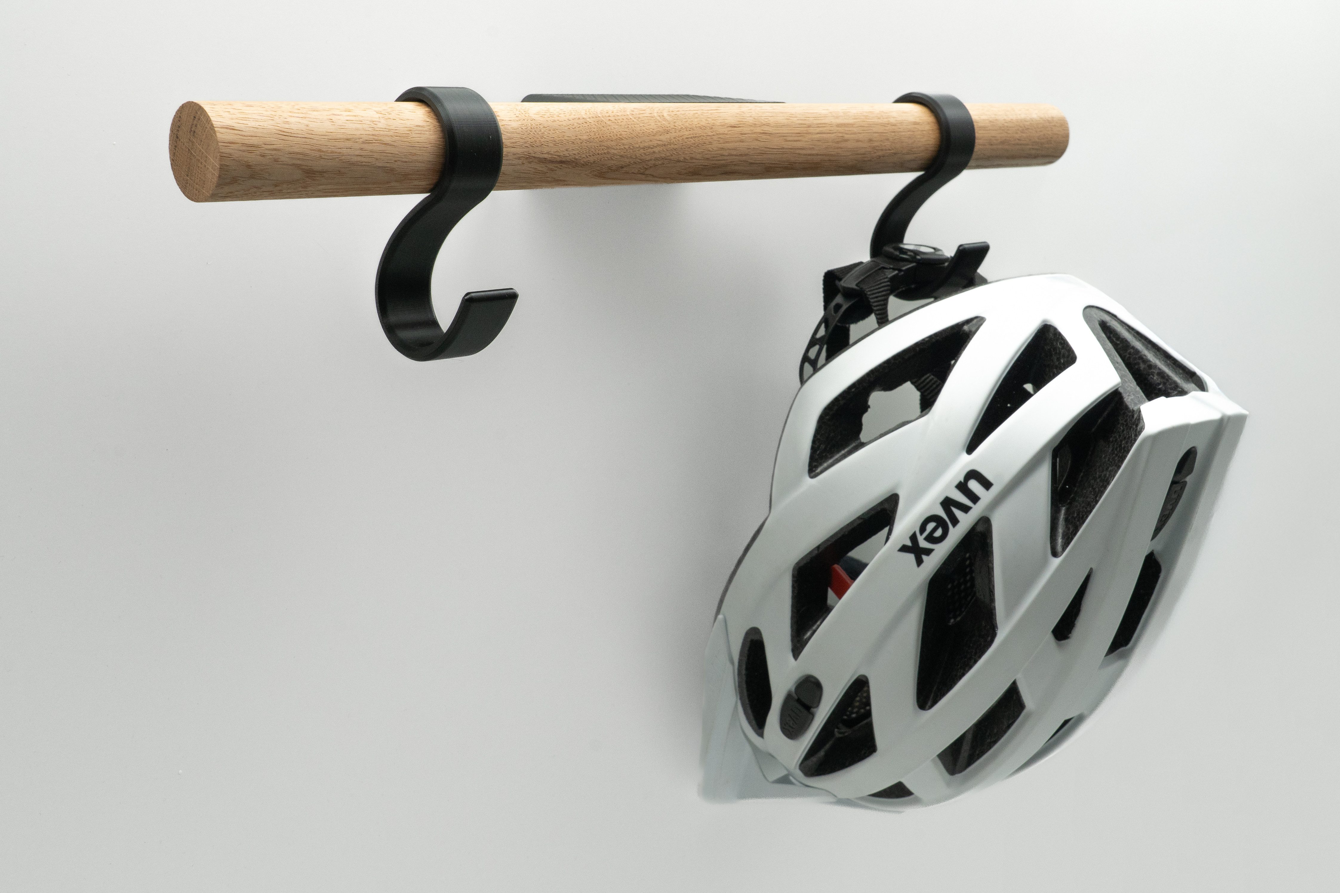 kikuo Wandhalter Premium Fahrradhelm Wandhalter aus Eiche mit modernem Design