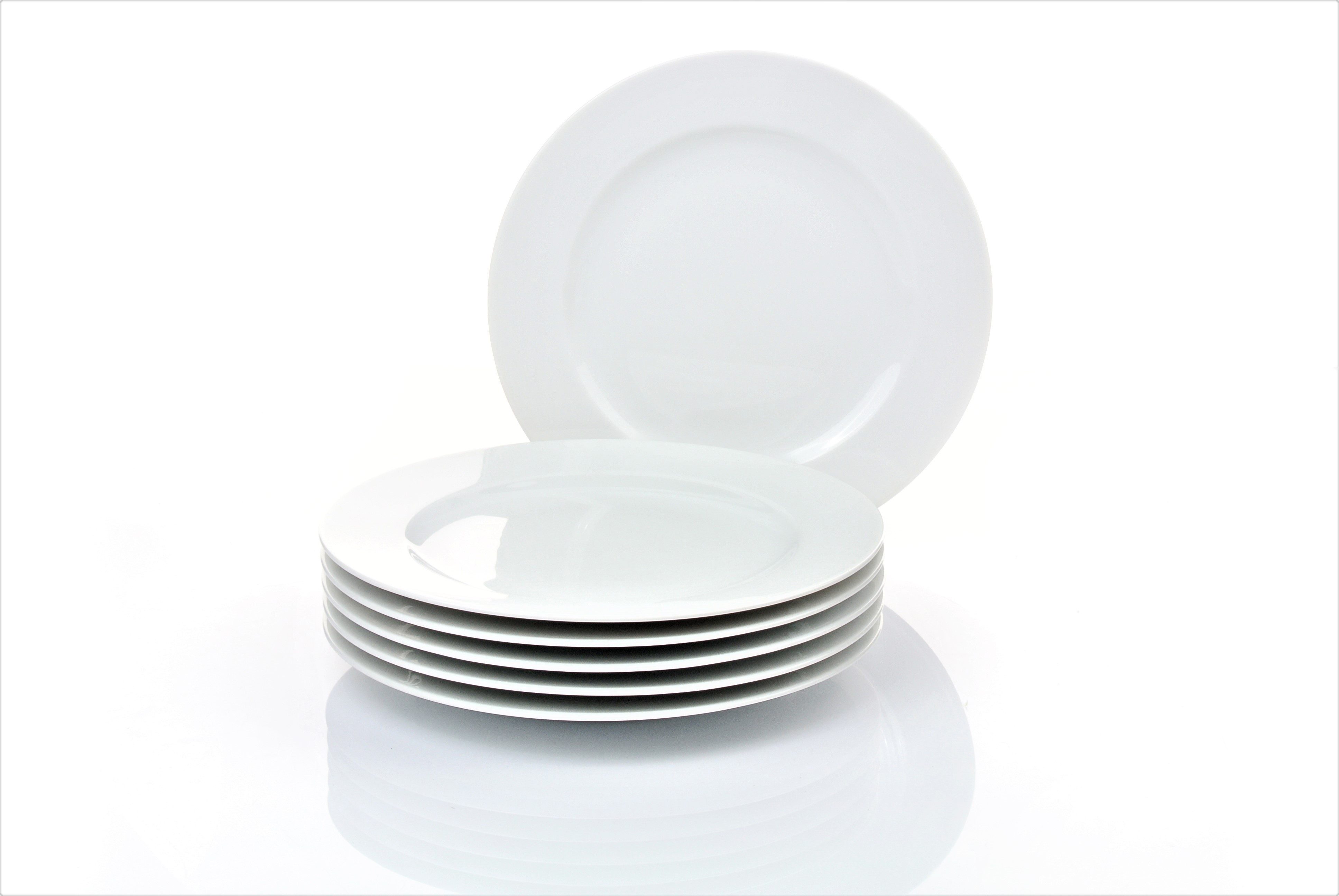 Retsch Arzberg Frühstücksteller Teller Set, HEIKE WEISS, Dessert- & Kuchenteller 19 cm, Porzellan, (6 St), klassisch runder Frühstücksteller für jeden Anlass, spülmaschinenfest