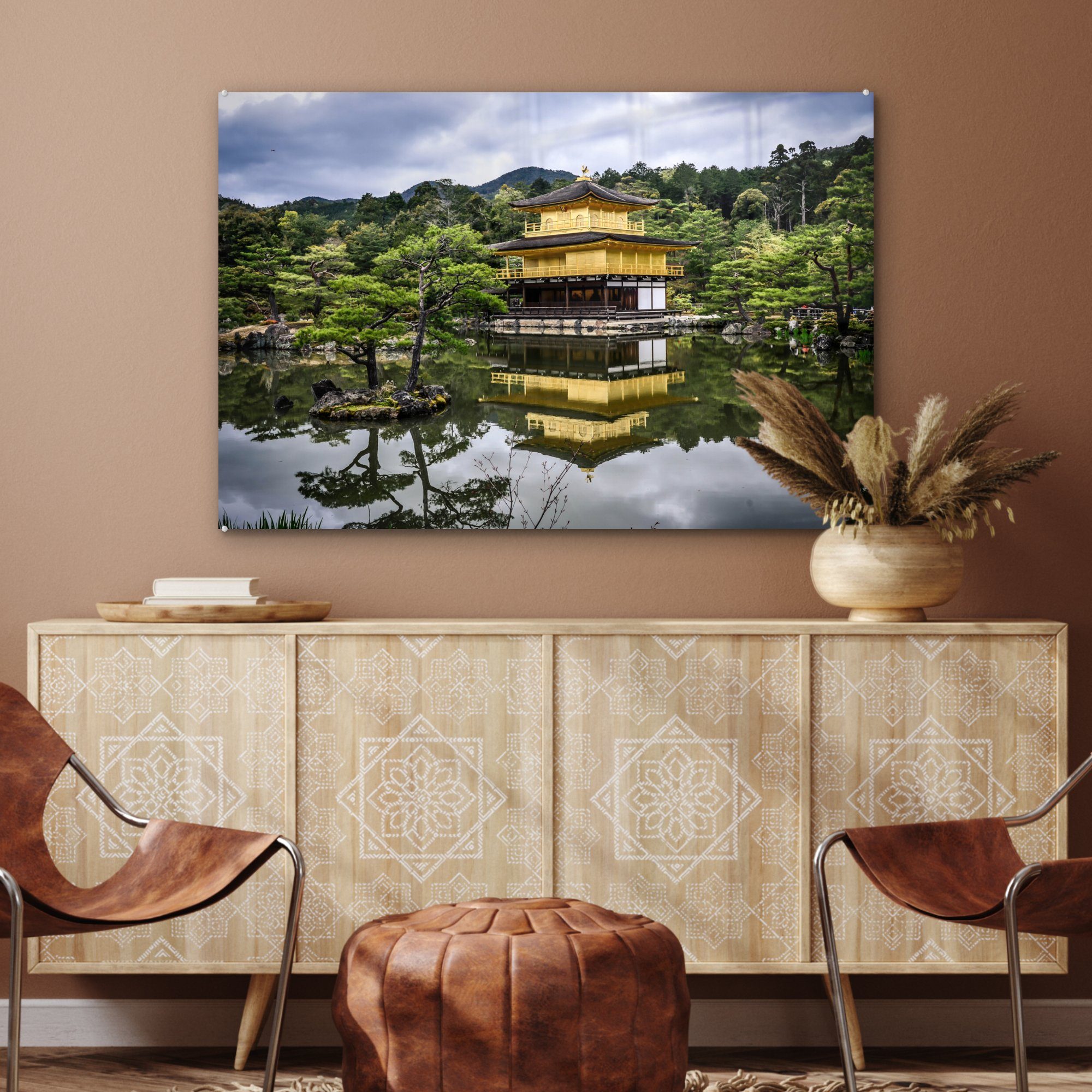 Wohnzimmer MuchoWow Japan, Kyoto Pavillon St), Acrylglasbilder Acrylglasbild (1 - & Schlafzimmer -