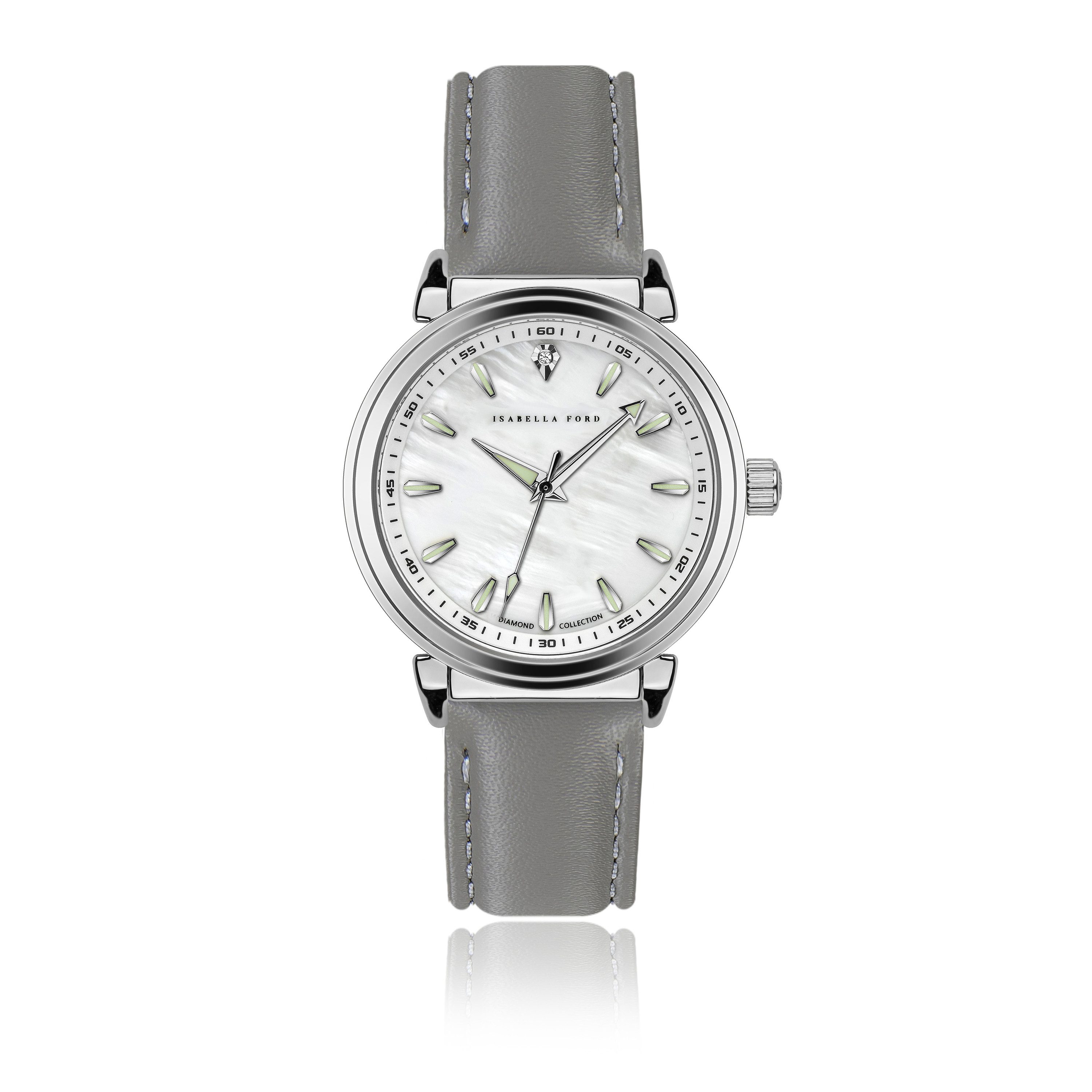 ISABELLA FORD Quarzuhr FF6-S058S Joie Grey, gepolstert und glatt genäht