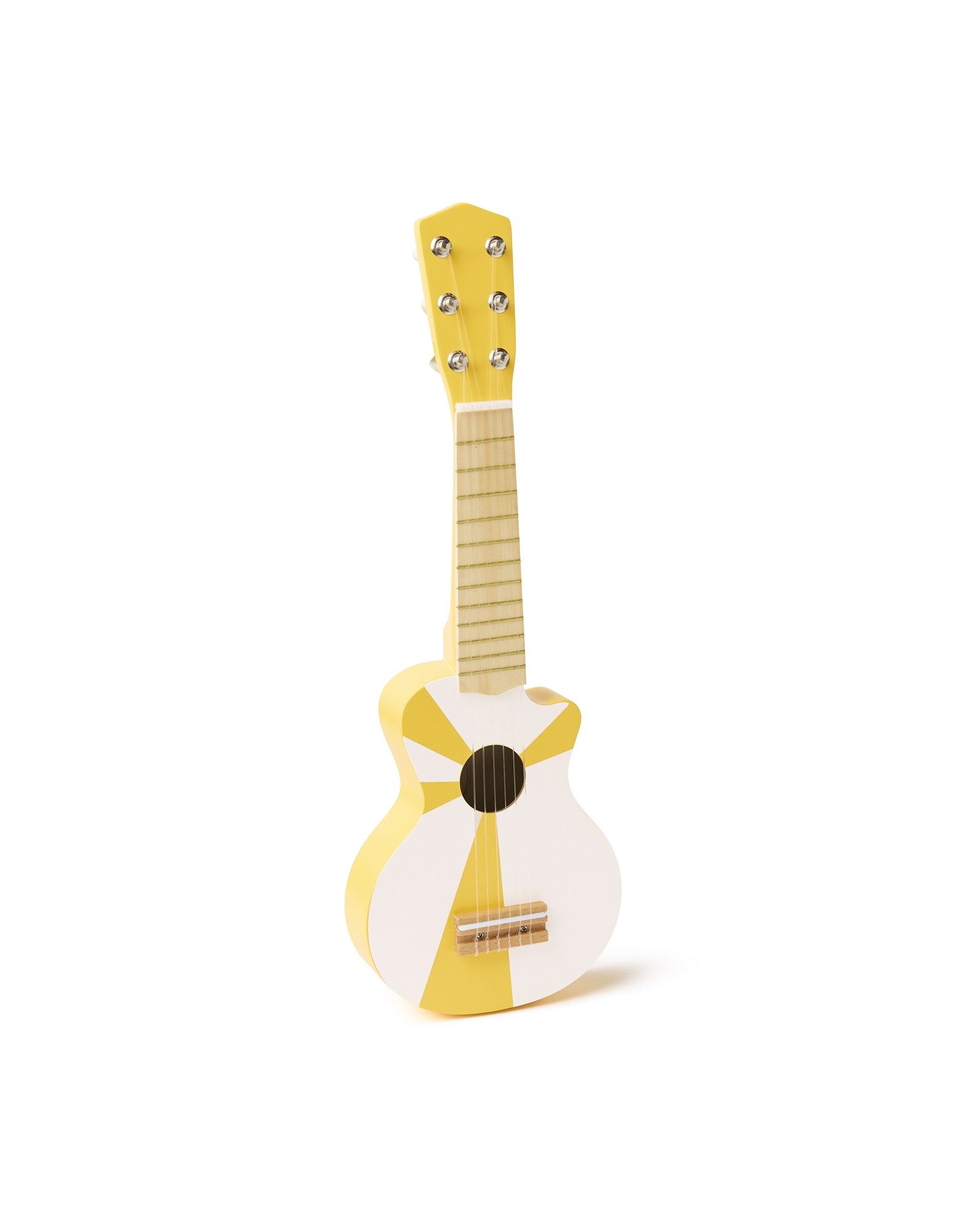 Kids Concept Spielzeug-Musikinstrument Meine erste Gitarre gelb weiss, (1 tlg., 6 Saiten Kinderinstrument), Aus Holz