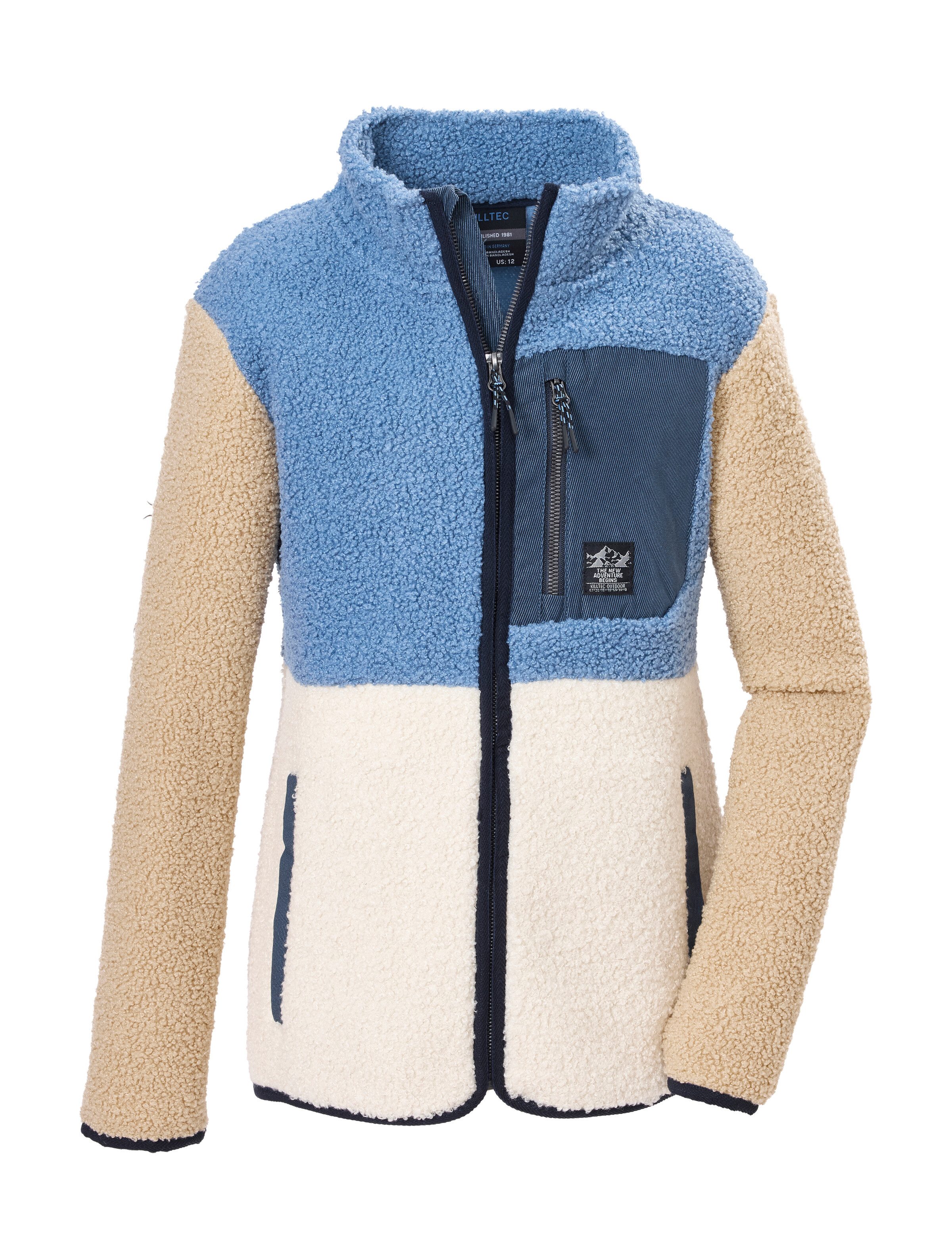 Killtec Fleecejacke KOW 141 GRLS FLC JCKT Weiche Sherpa Fleecejacke mit Kinnschutz und Stauraum