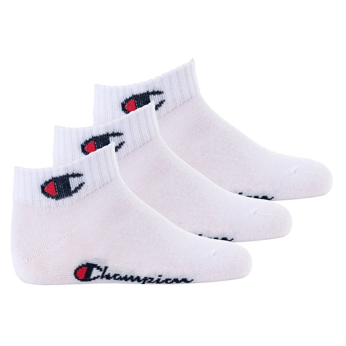 einfarbig 3er Socken, Quarter, Freizeitsocken Pack- Kinder Weiß Champion