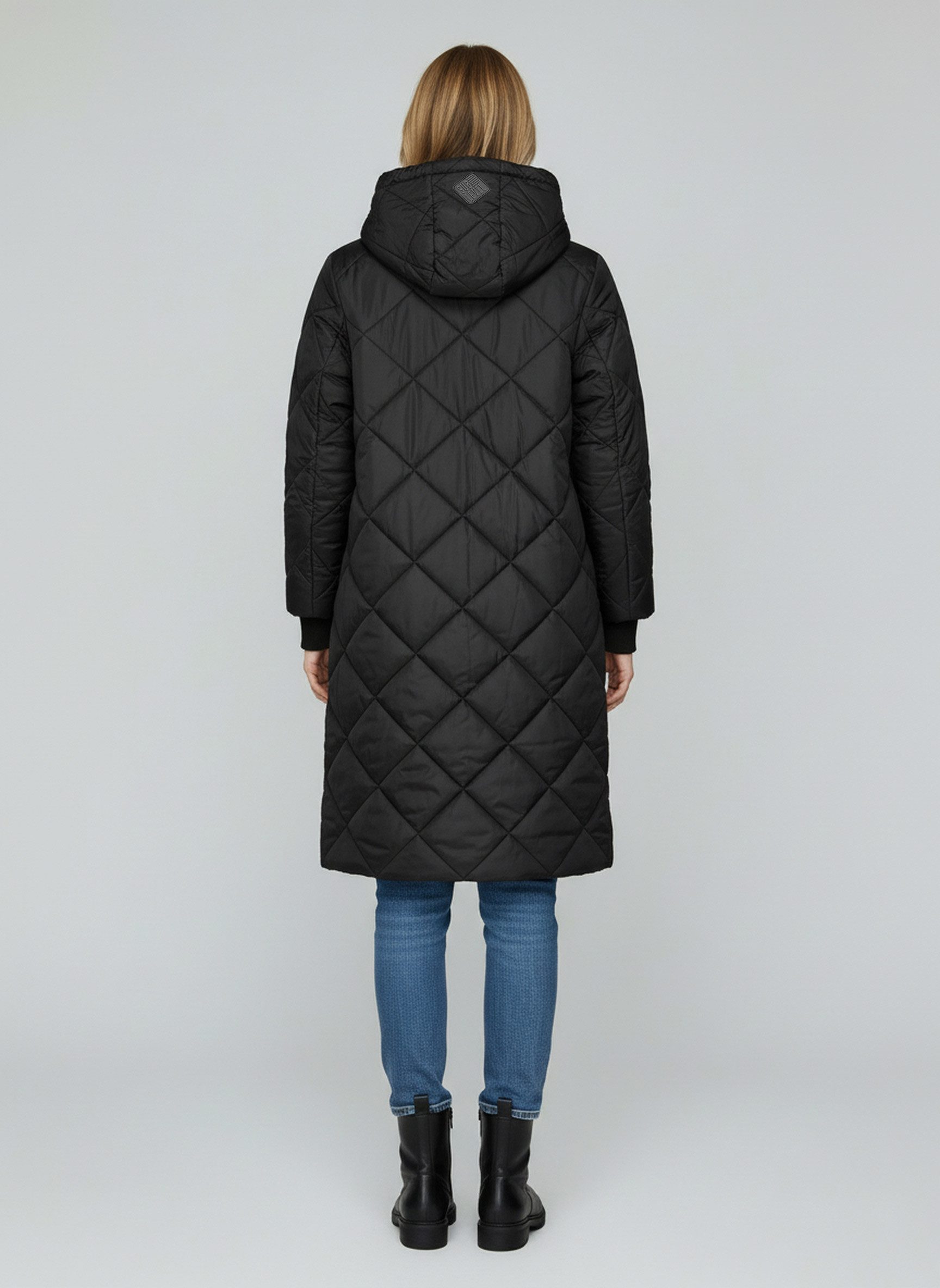 SUBLEVEL Steppjacke Damen Mantel mit Kapuze lange Winter Jacke Parka Stehkragen, Kapuze, flauschig, kuschelig, warm, Outdoor, Mantel