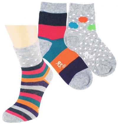 Riese Strümpfe Socken RS Mädchen Strümpfe Socken 3er Pack grau bunt (3-Paar)