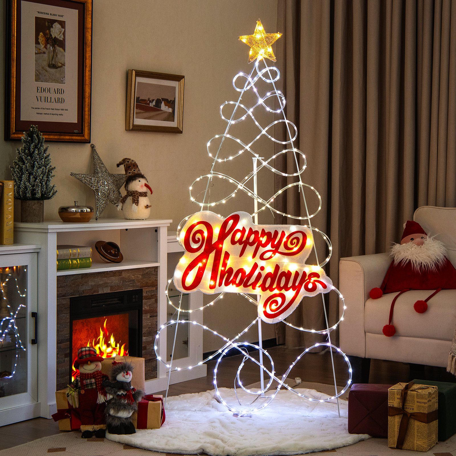 Weihnachten Baum, LEDs, LED COSTWAY Lichtmodi, 6 170cm, für 216 Farbwechsler,