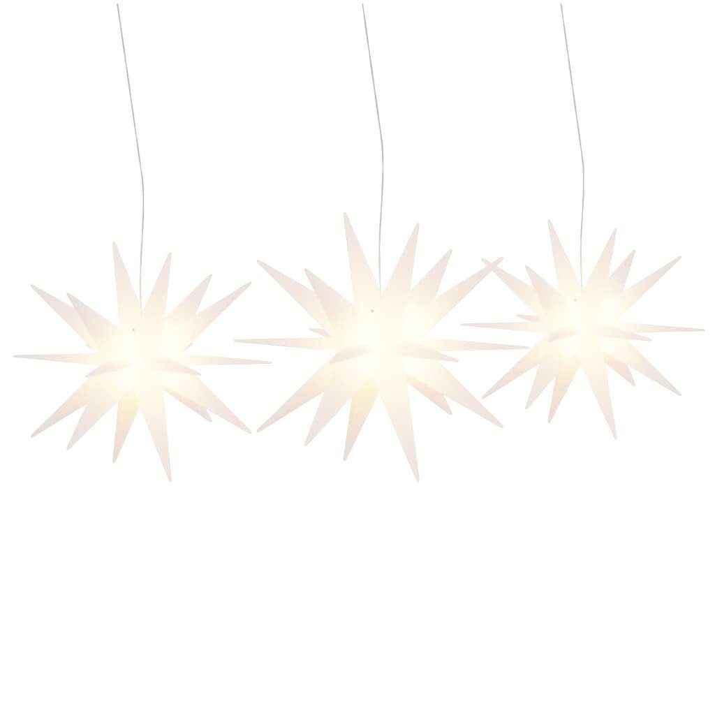 Weiß Faltbar Stk. Christbaumschmuck 3 Weihnachtssterne mit (1-tlg) vidaXL LEDs