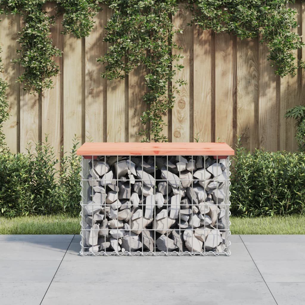 vidaXL Gartenbank Gartenbank aus Gabionen 63x44x42 cm Massivholz Douglasie (1-St)