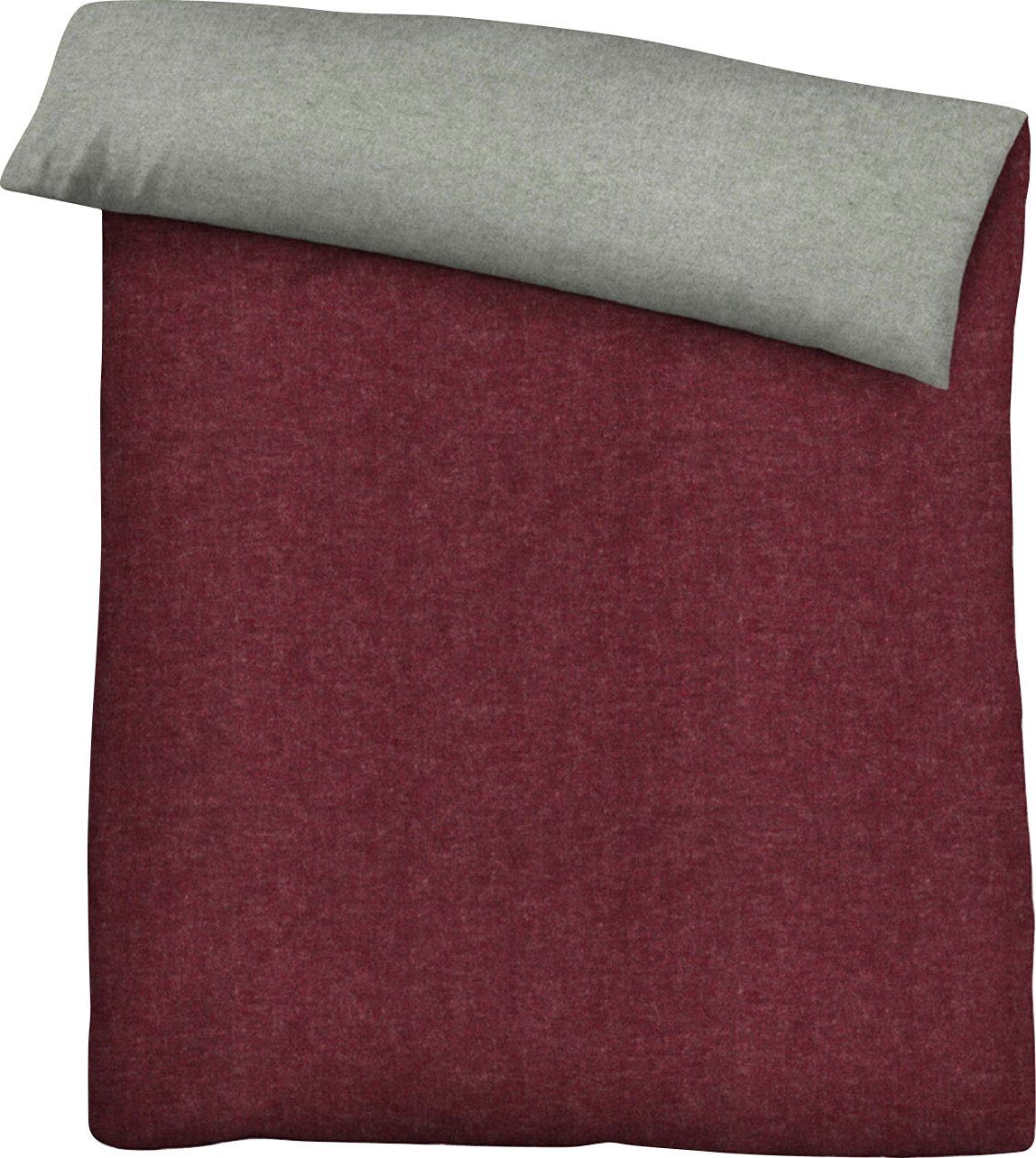 Biberna Wendebettwäsche Hermal, Flanell, 2 teilig, Flanell in Melangeoptik, Winterbettwäsche, Made in Germany