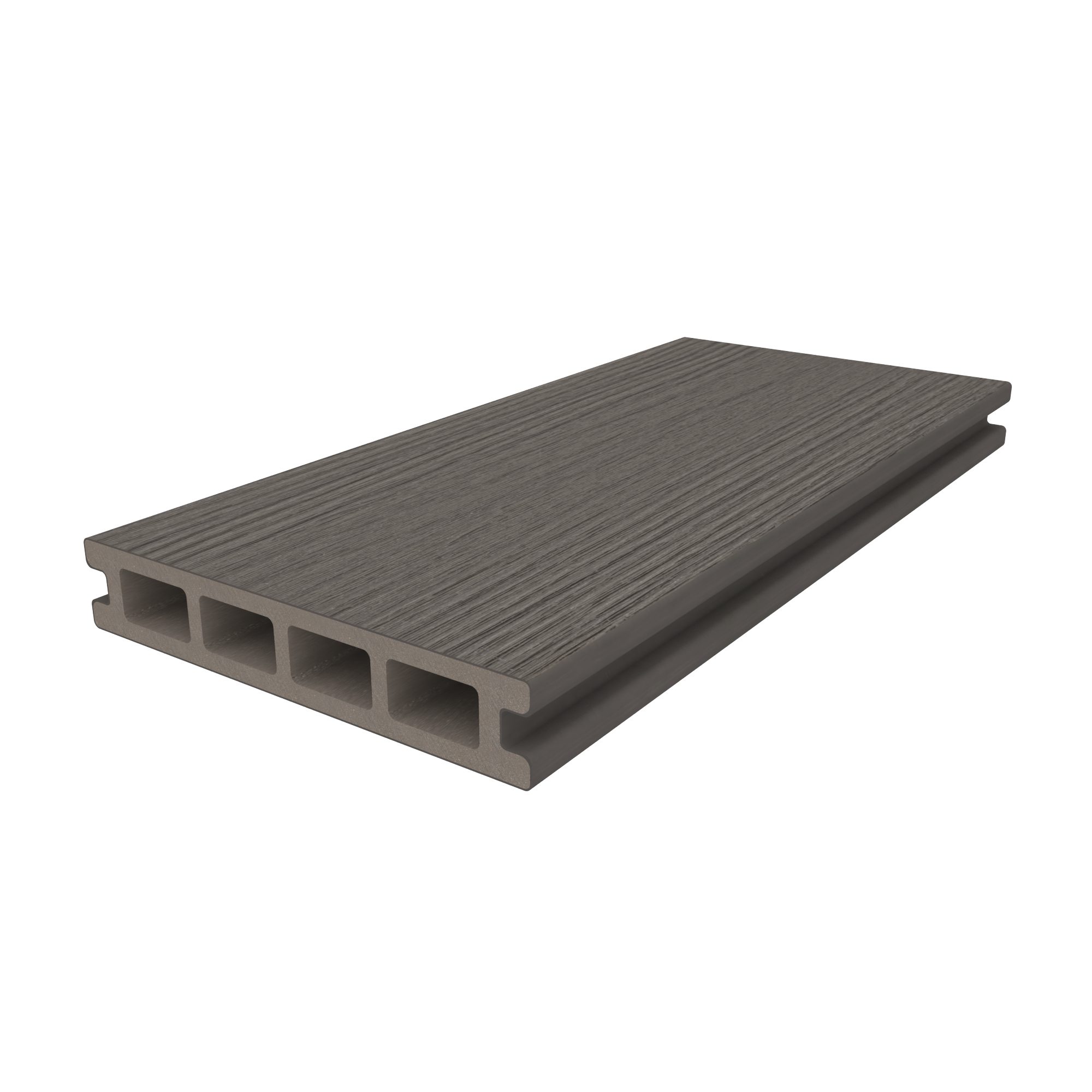 Gartenwelt Riegelsberger Terrasse WPC Terrassendiele 25x140 mm Hohlprofil ummantelt, BxT:20x14 cm, Beidseitig verwendbar - Holzmaserung grob und fein