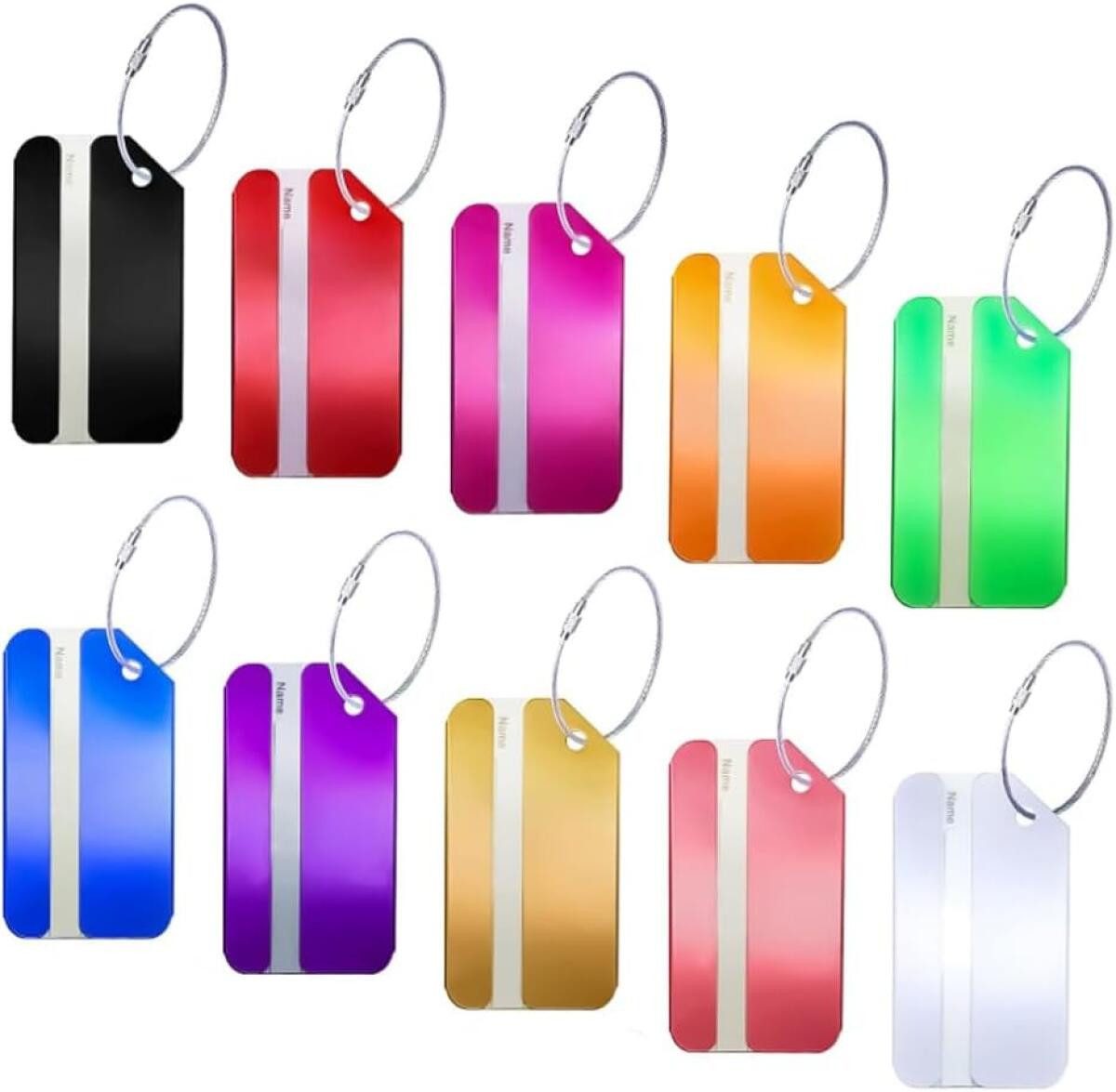 FELIXLEO Etiketten Kofferanhänger Aluminium mit ID Etikett