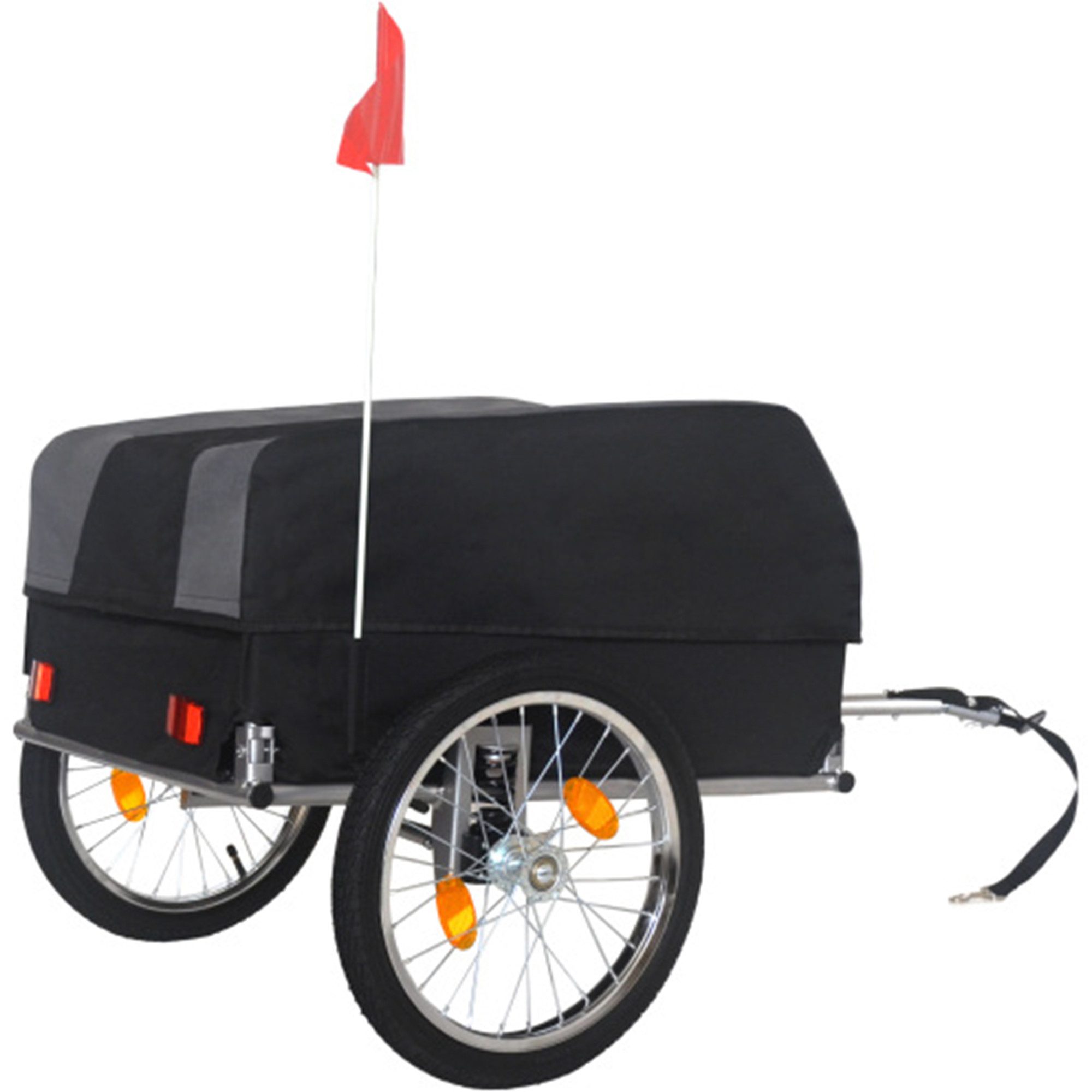 i@home Fahrradlastenanhänger mit abnehmbarer wasserdichter Abdeckung faltbares Design, 40 kg Tragkraft Fahrradanhänger mit 16-Zoll-Geländeräder