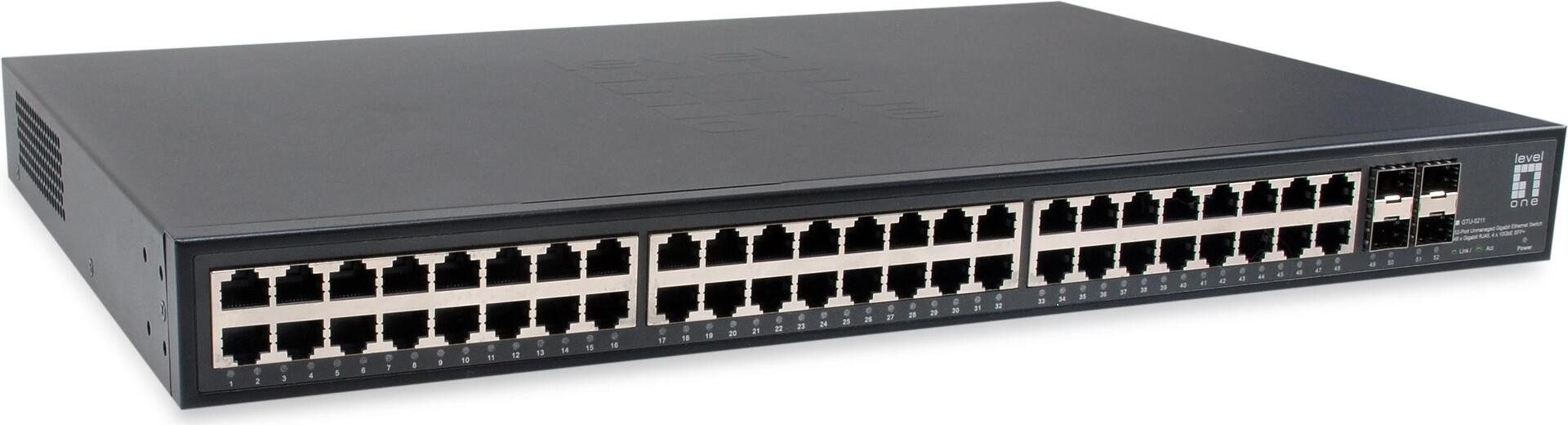 Levelone LEVELONE Switch 48x GE GTU-5211 4x10GSFP+19 Netzwerk-Switch