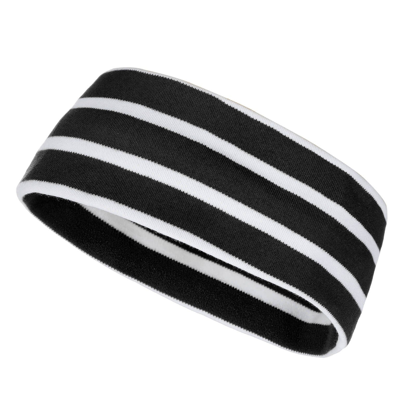 modAS Stirnband Unisex Kopfband Maritim für Kinder und Erwachsene zweilagig Baumwolle (99) schwarz / weiß