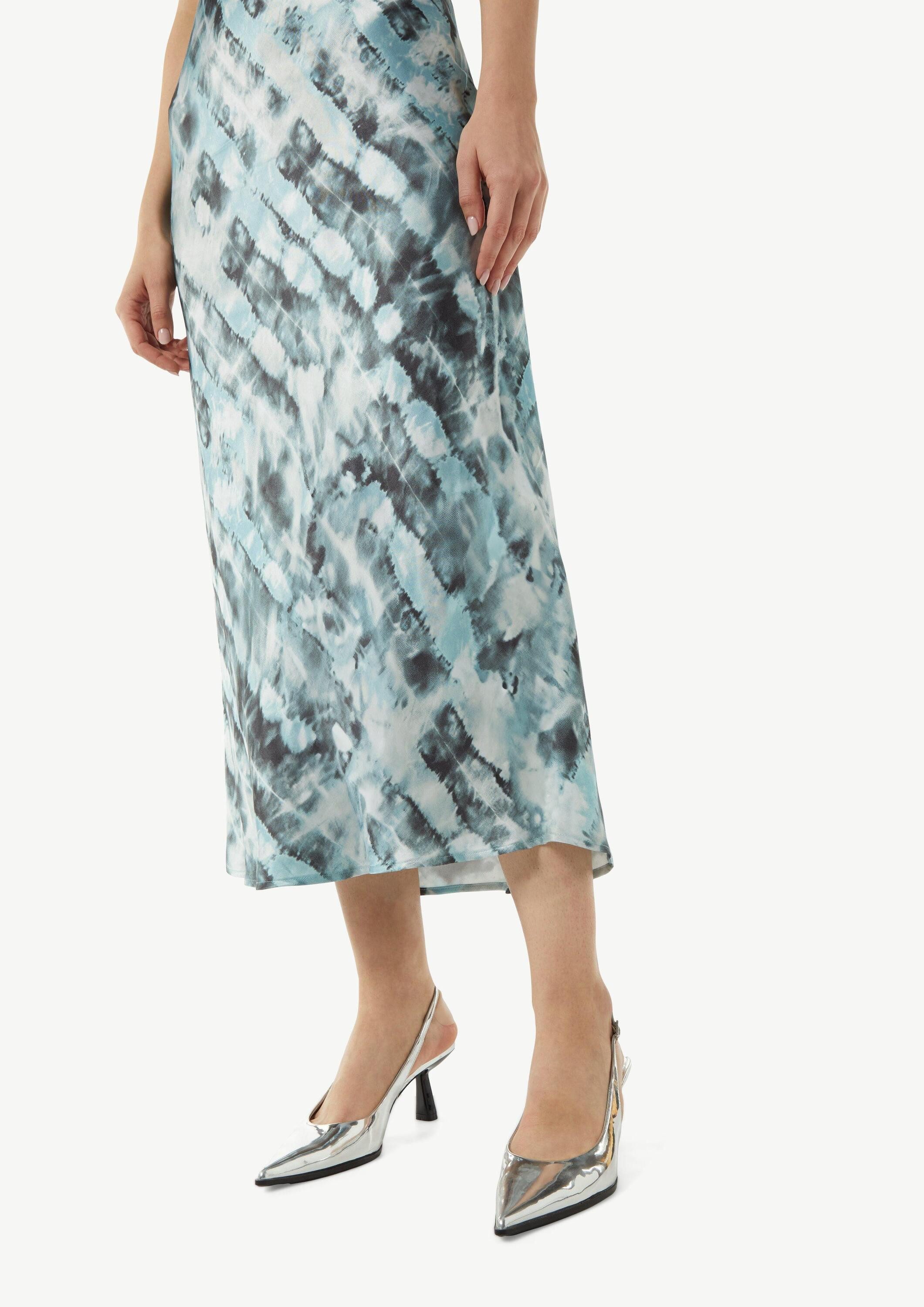 comma Maxirock Rock Satinrock mit All-over-Print