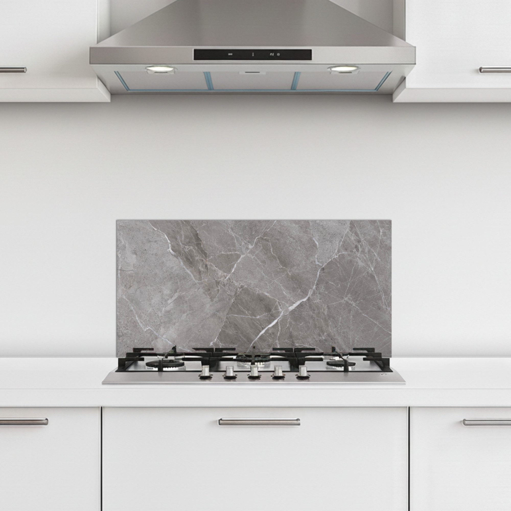 KitchenYeah Küchenrückwand selbstklebend Marmor - Grau, (1-tlg), Küchenrückwand, Spritzschutz, Kitchen, 60x30 cm