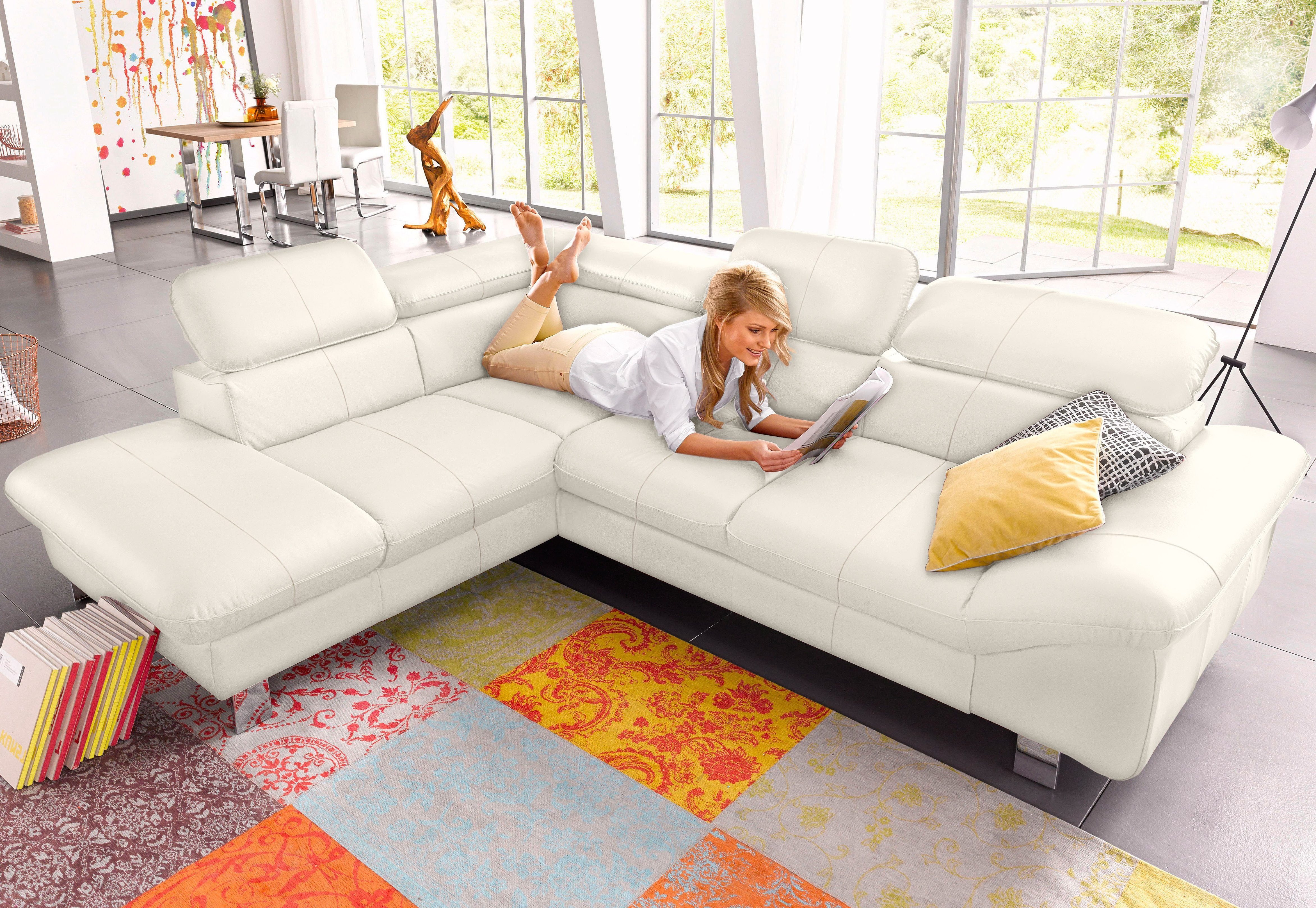 COTTA Ecksofa Driver L-Form, mit Kopfteilverstellung, wahlweise mit Bettfun günstig online kaufen