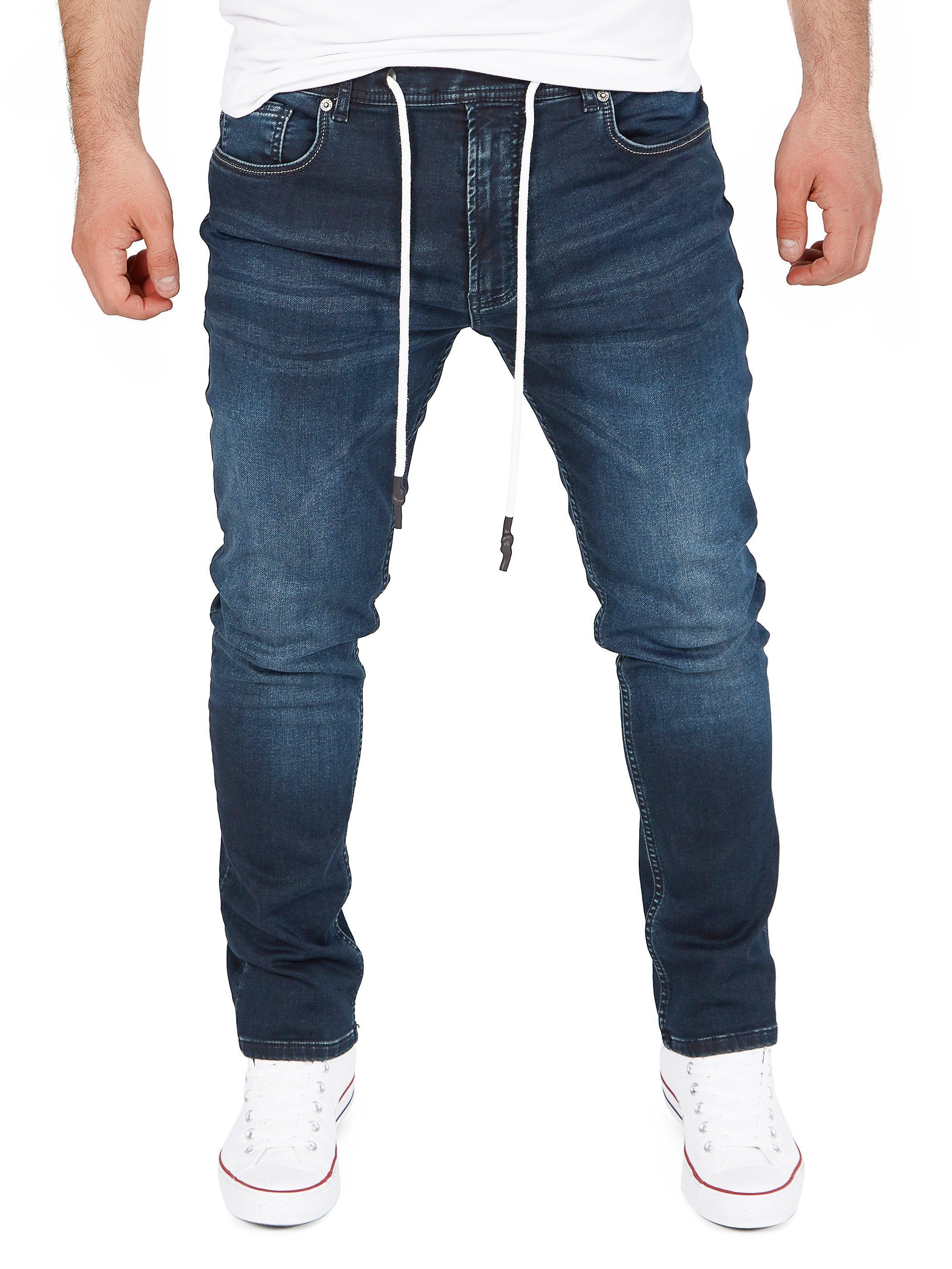Yazubi Slim-fit-Jeans Herren Sweathose in Jeansoptik Erik Schmale Jeans, mit Stretch-Anteil