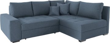 Mr. Couch Ecksofa Quebec L-Form, Bettfunktion, 2 Bettkästen, wahlweise Kaltschaum (140kg Belastung)