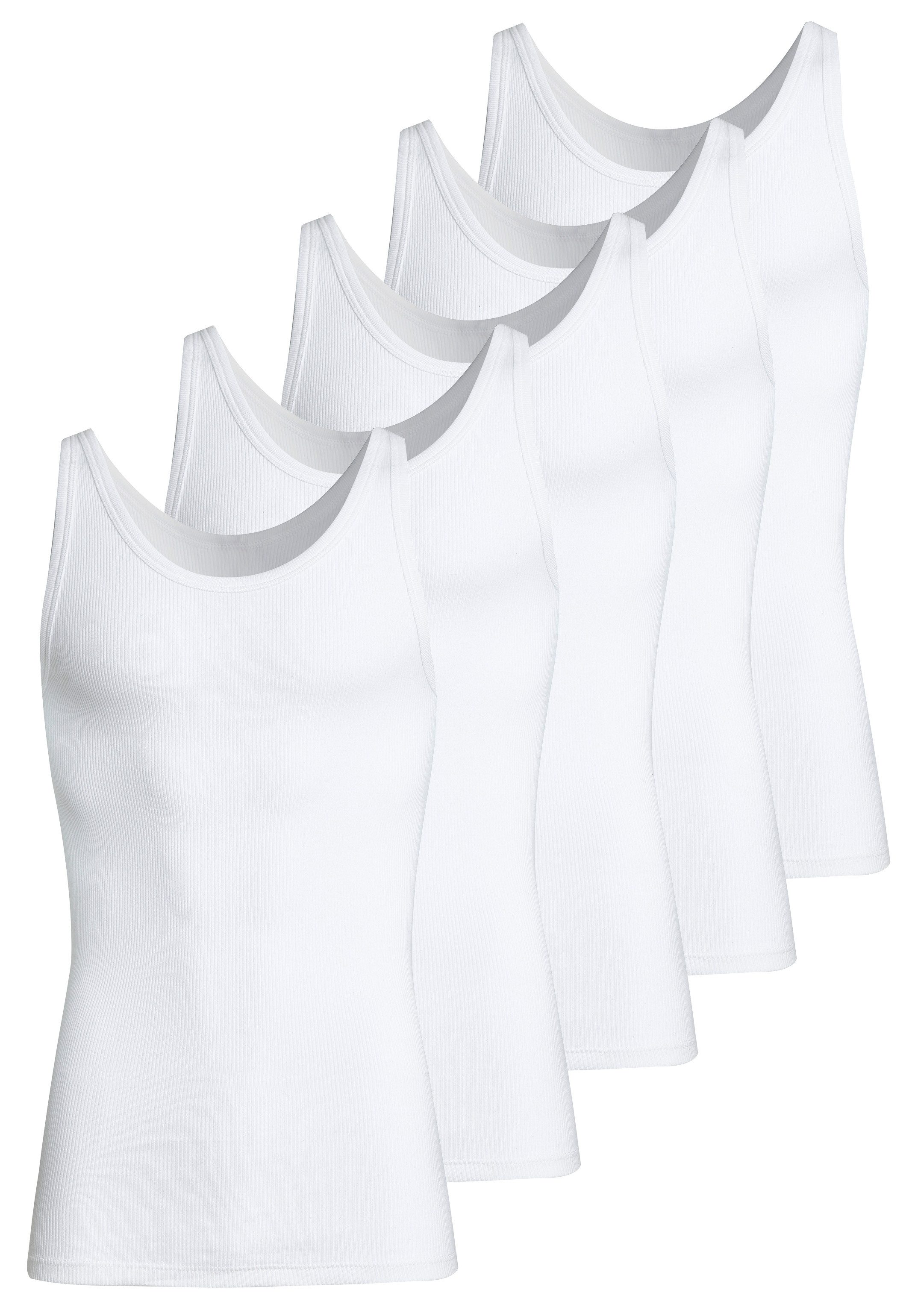 conta Unterhemd 5er Pack Doppelripp (Spar-Set, 5-St) Unterhemd / Tanktop - Baumwolle - Formstabil, Pflegeleicht