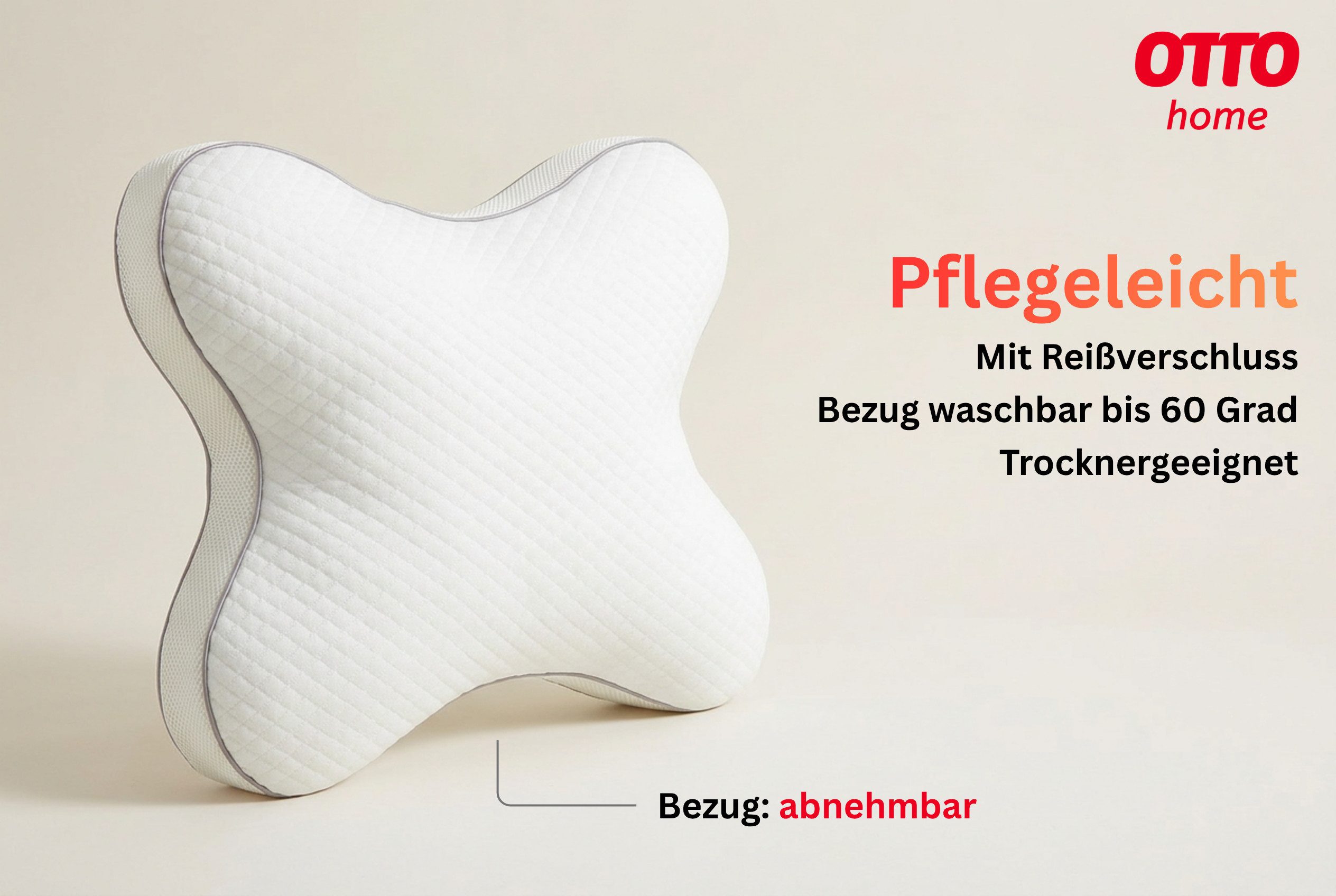 OTTO home Nackenkissen Schmetterling NEUHEIT! in Größe: 54x44 cm, 1-tlg., ergonomisches Nackenstützkissen für alle Schlafpositionen!