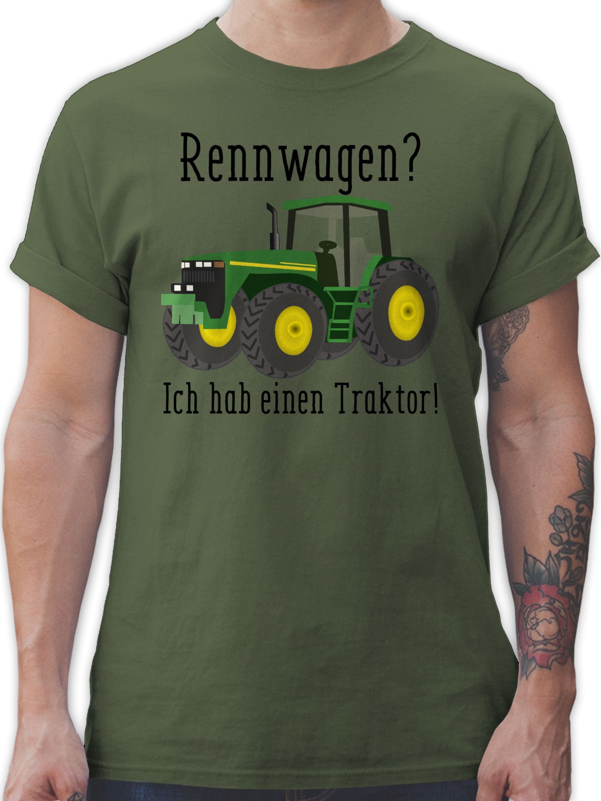 Shirtracer T-Shirt Rennwagen Ich habe einen Traktor - Geschenk Landwirt Trecker Bauer Ges Traktor 3 Army Grün