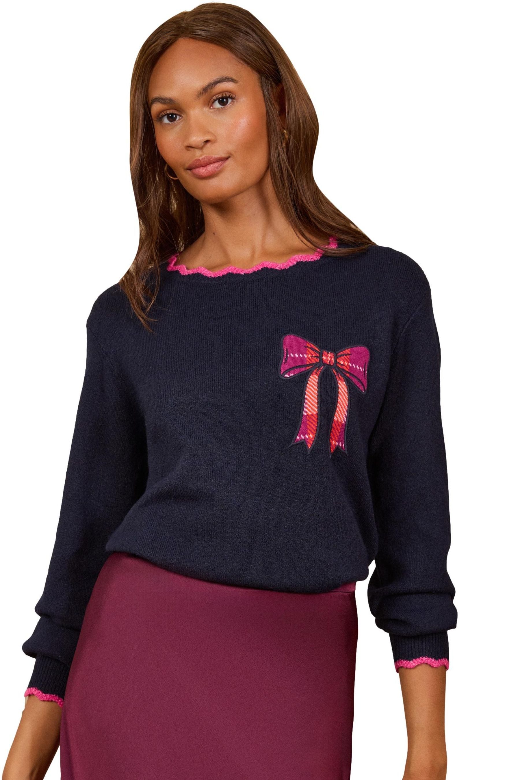 Love & Roses Strickpullover Love & Roses Strickpullover mit Bogenkante Regular (1-tlg)